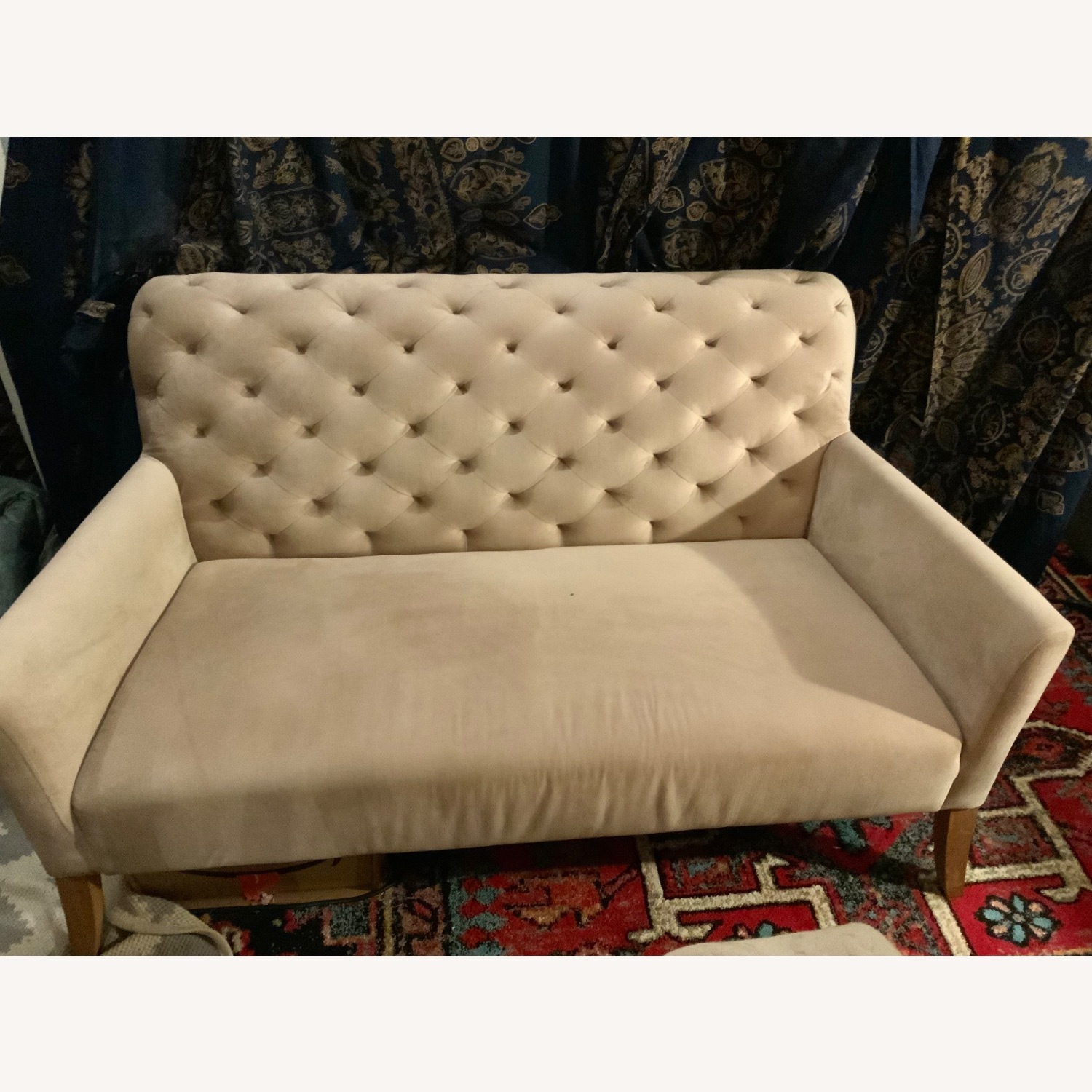 West Elm Elton Settee in Luster Velvet Dusty Blush - image-2