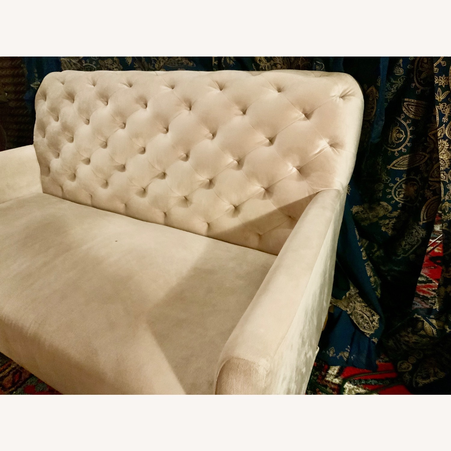 West Elm Elton Settee in Luster Velvet Dusty Blush - image-3