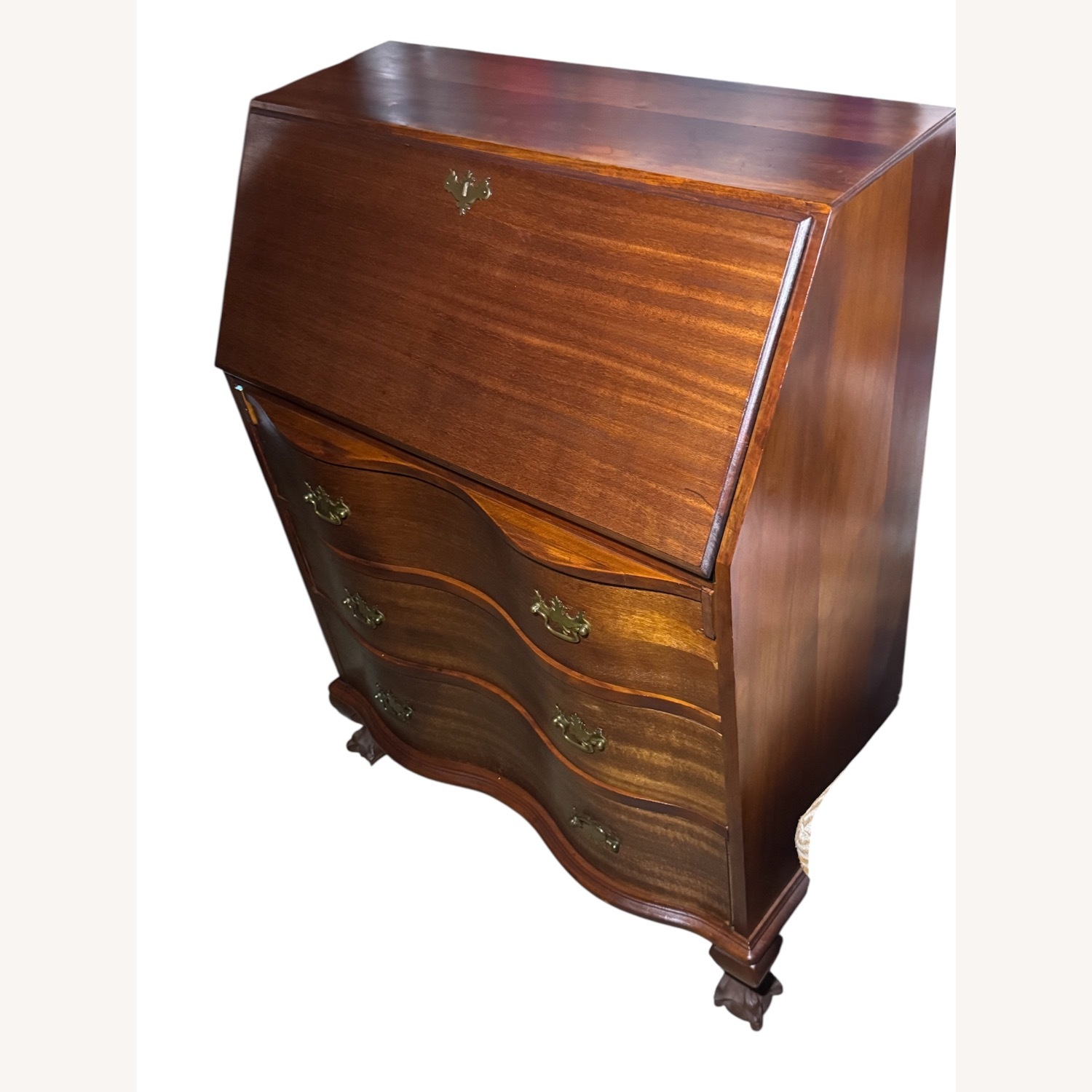 Antique Secretary Desk with Claw and Ball Feet - image-5
