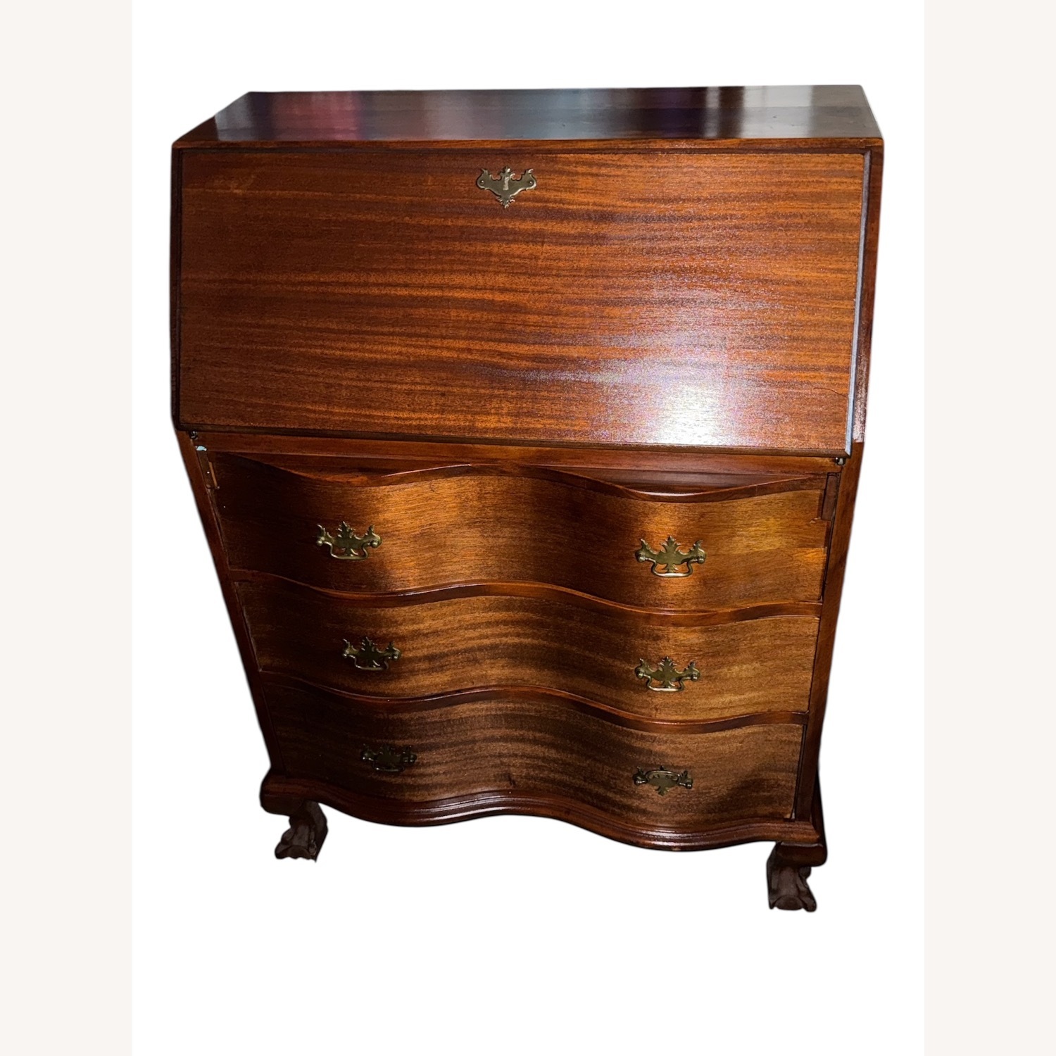 Antique Secretary Desk with Claw and Ball Feet - image-1