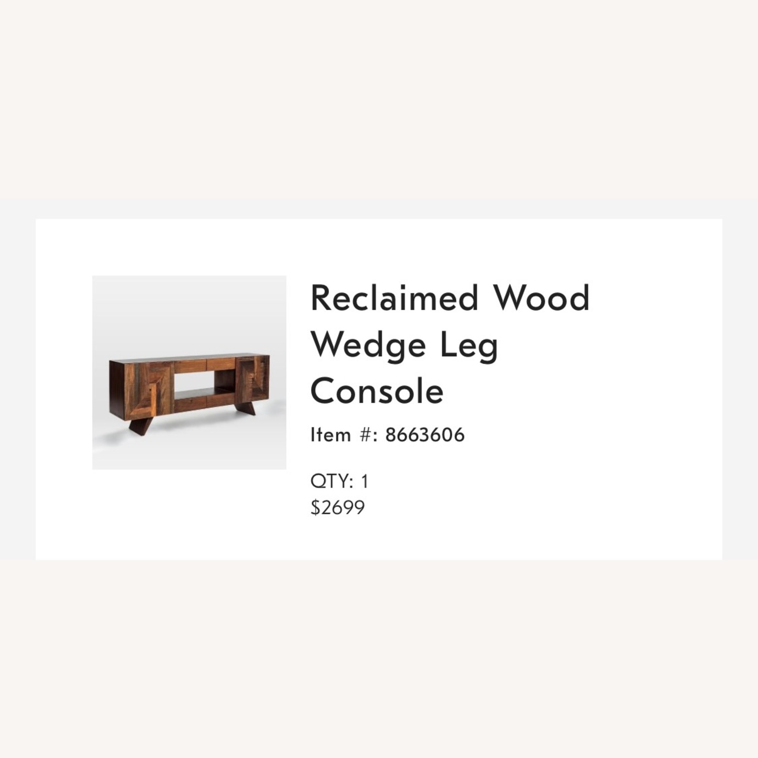 Wood Wedge Leg Console - image-1