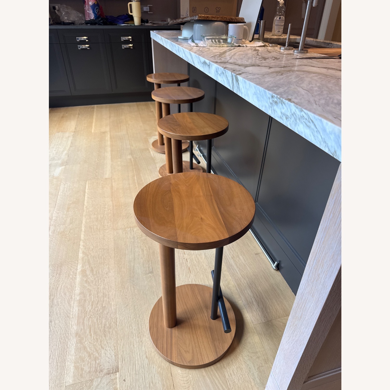 Set of 4 Modern Scandinavian Counter Stools - image-1