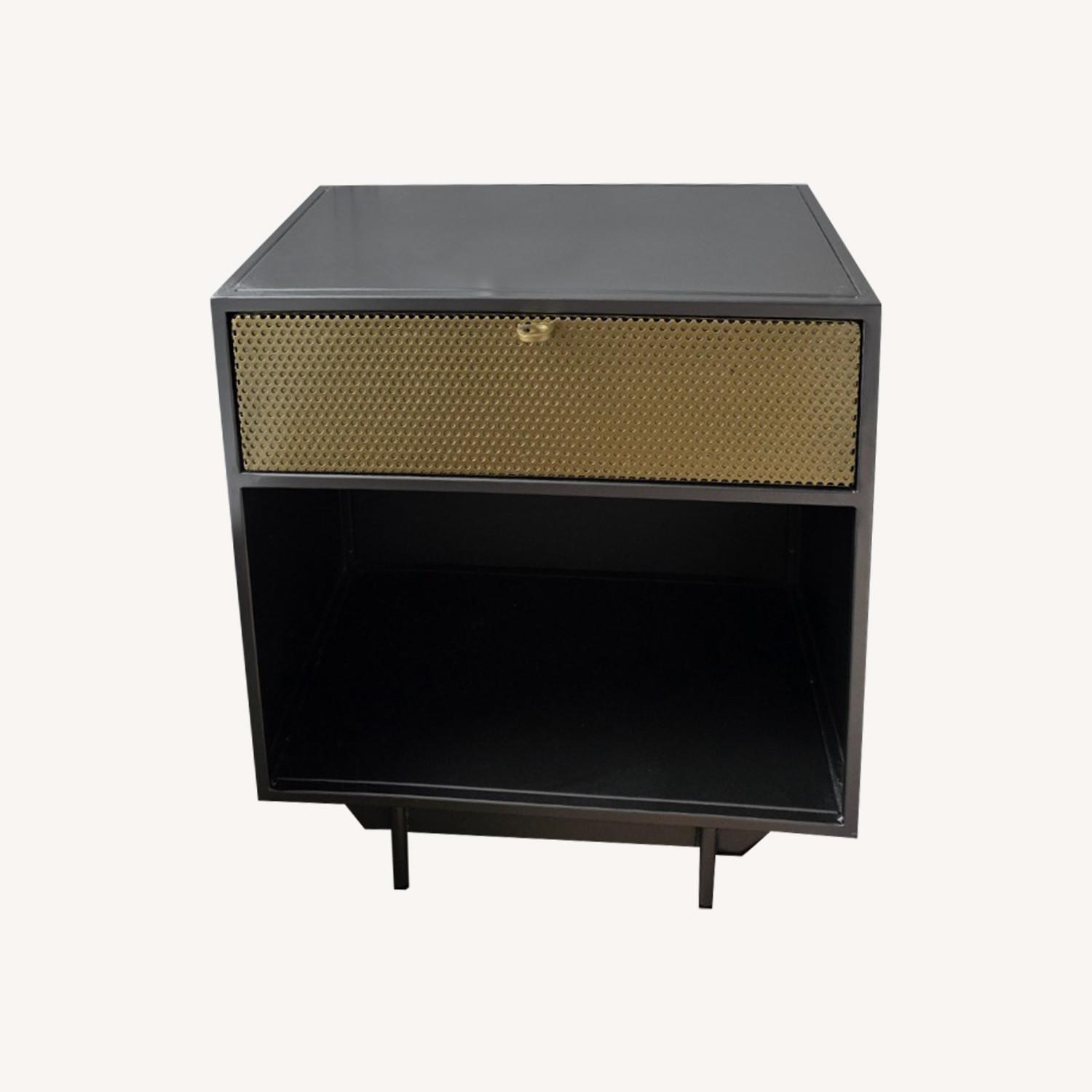 AllModern Gun Metal and Matte Gold Nightstand - image-0