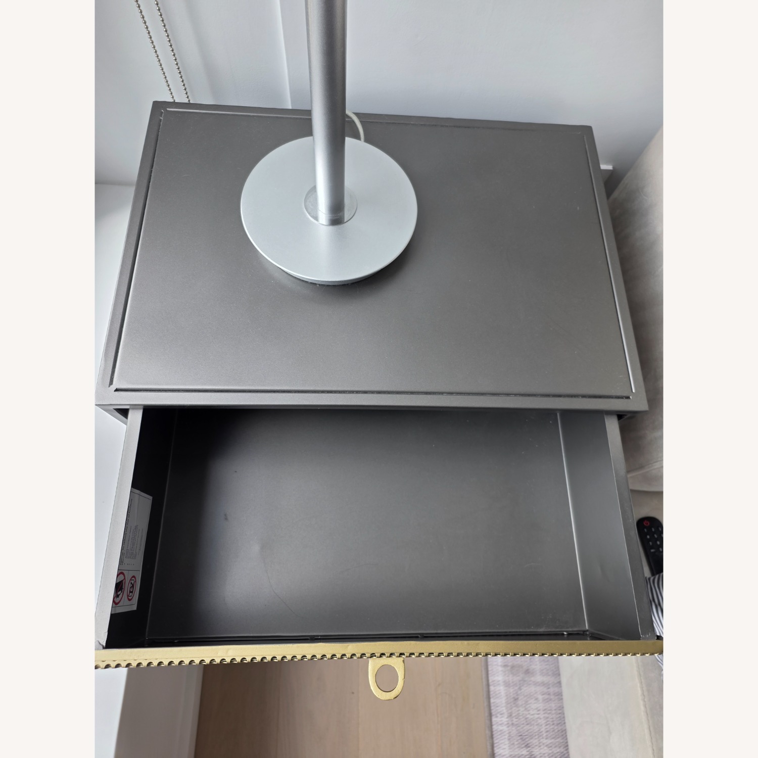 AllModern Gun Metal and Matte Gold Nightstand - image-3
