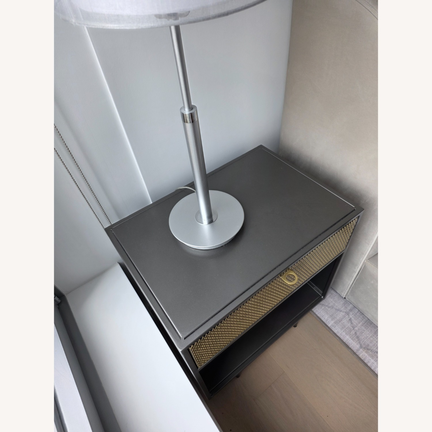 AllModern Gun Metal and Matte Gold Nightstand - image-5