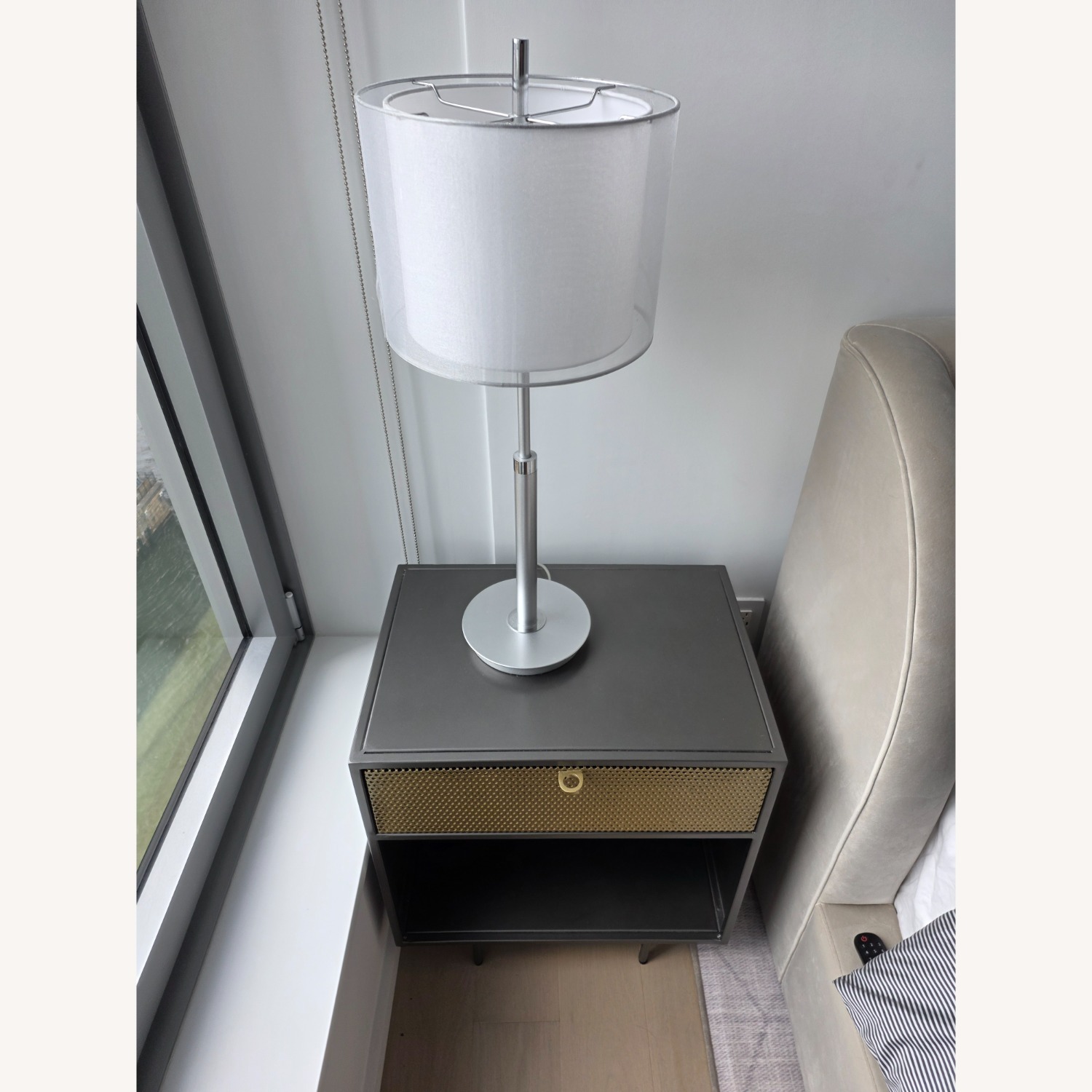 AllModern Gun Metal and Matte Gold Nightstand - image-2