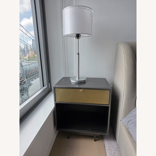 Used AllModern Gun Metal and Matte Gold Nightstand for sale on AptDeco