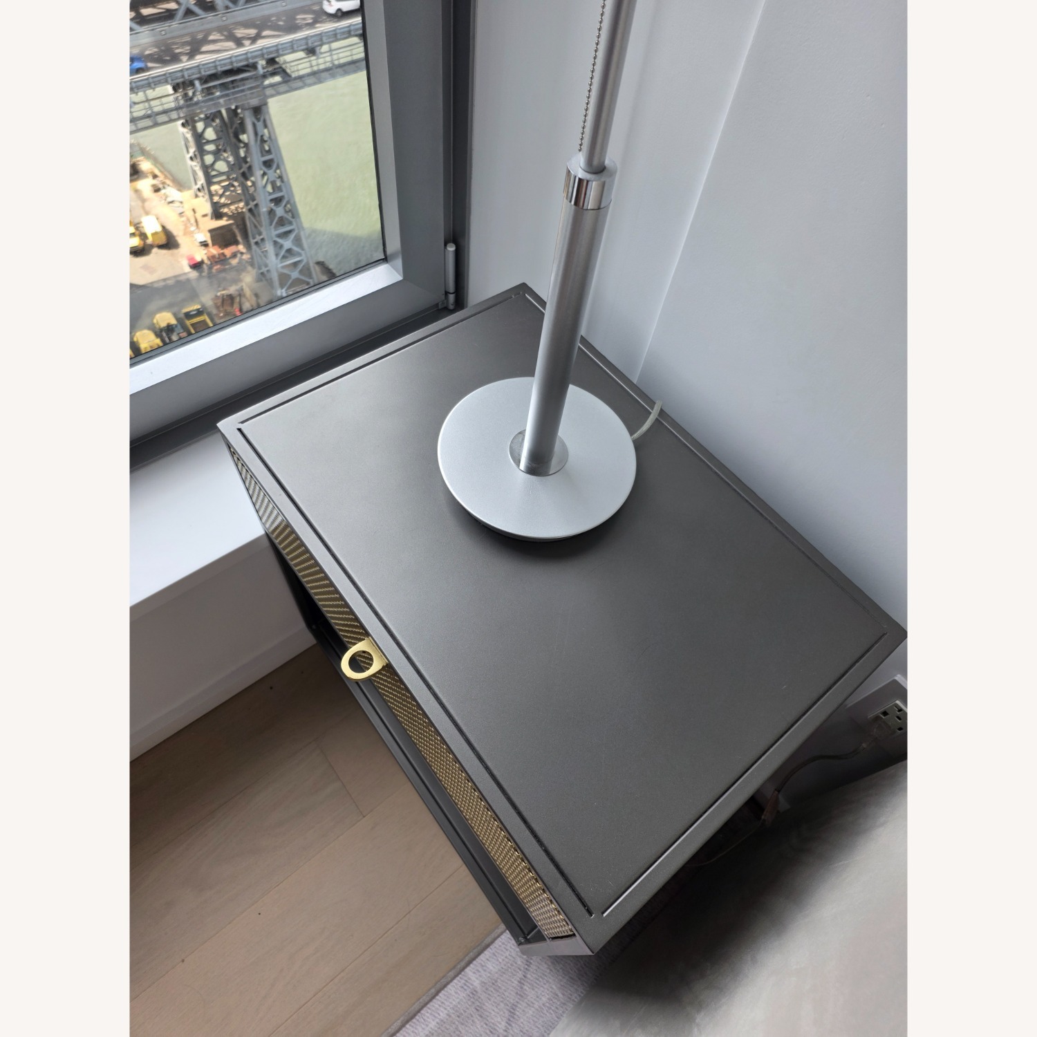 AllModern Gun Metal and Matte Gold Nightstand - image-4