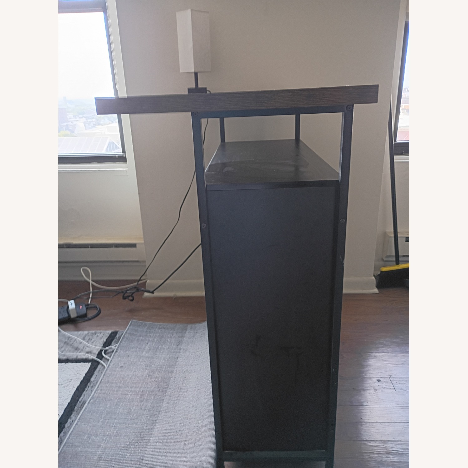 Dark Brown / Black Bar Table & Storage - image-3