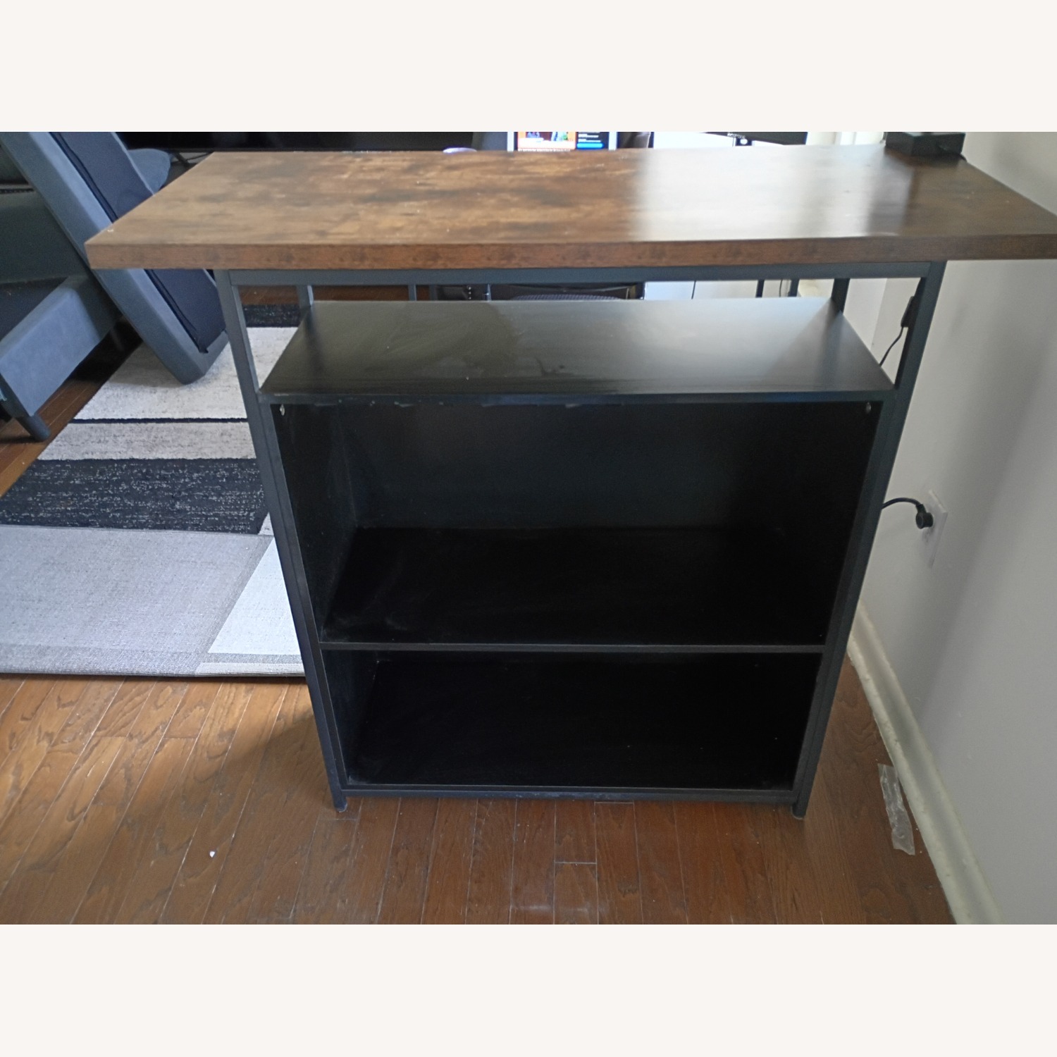 Dark Brown / Black Bar Table & Storage - image-2