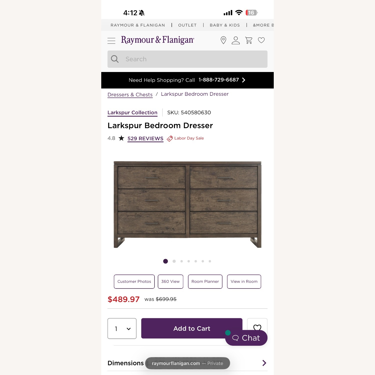 Raymour & Flanigan Larkspur Dresser - image-12