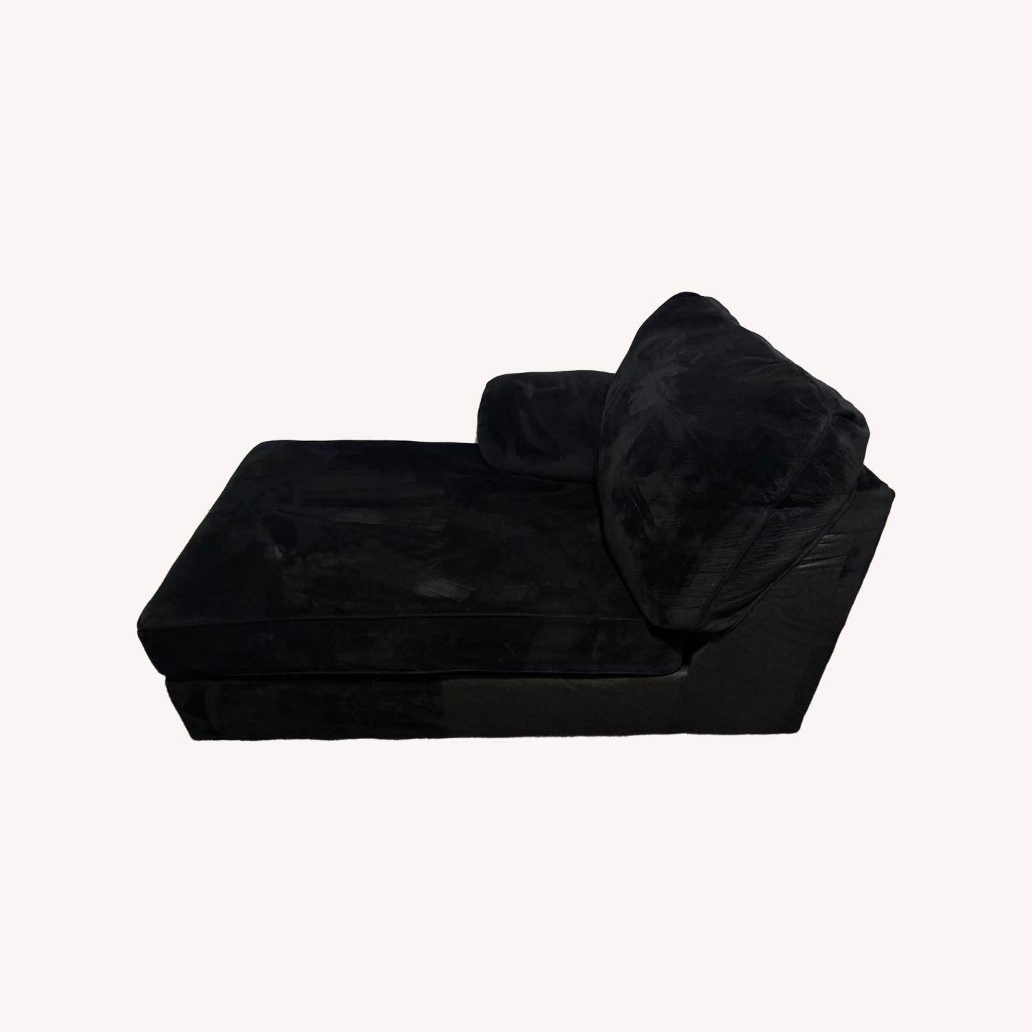 Loveseat Black Velvet Couch - image-0