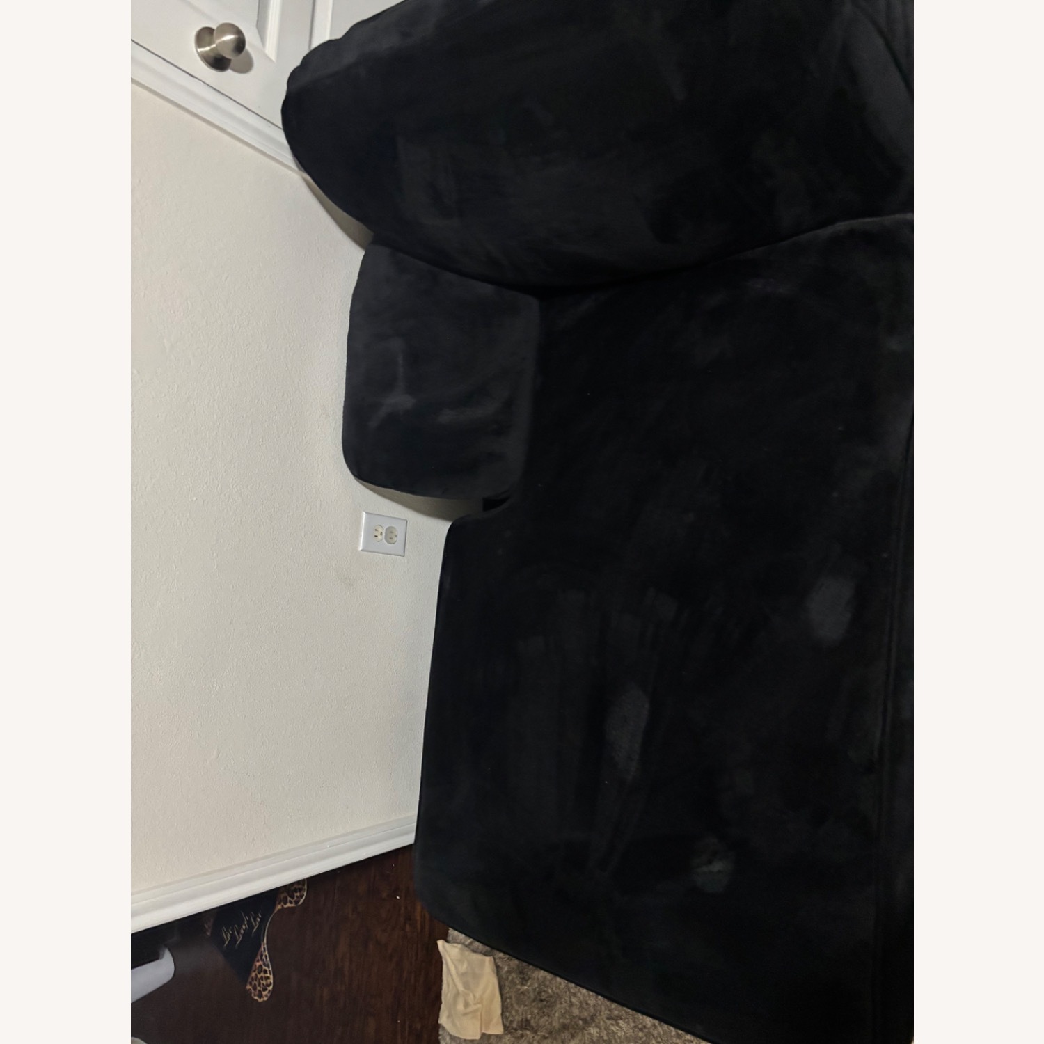 Loveseat Black Velvet Couch - image-3
