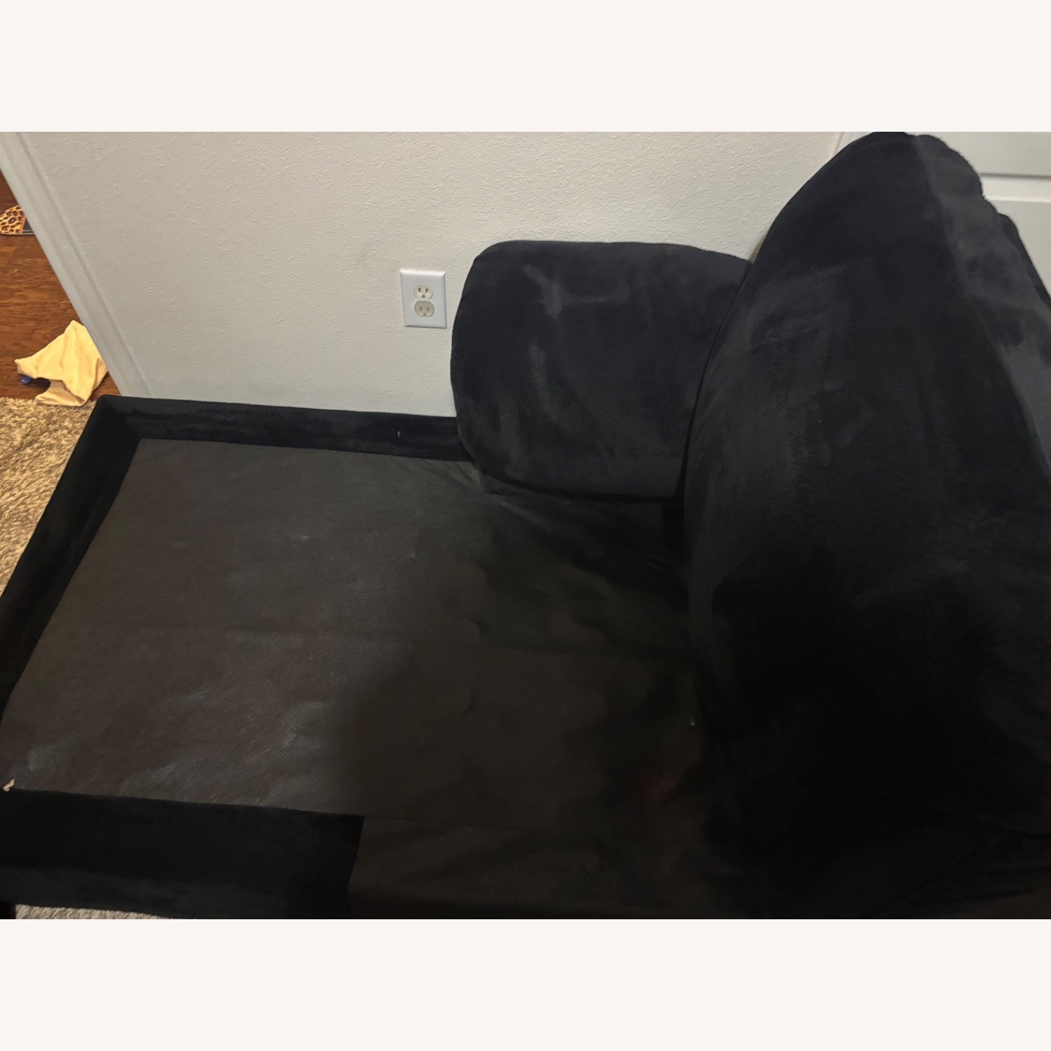 Loveseat Black Velvet Couch - image-4