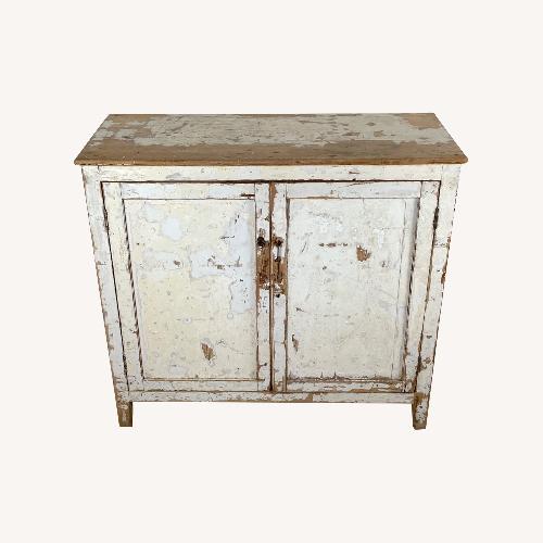 Used Vintage Rustic Two-Door Cabinet, Distressed Finish for sale on AptDeco