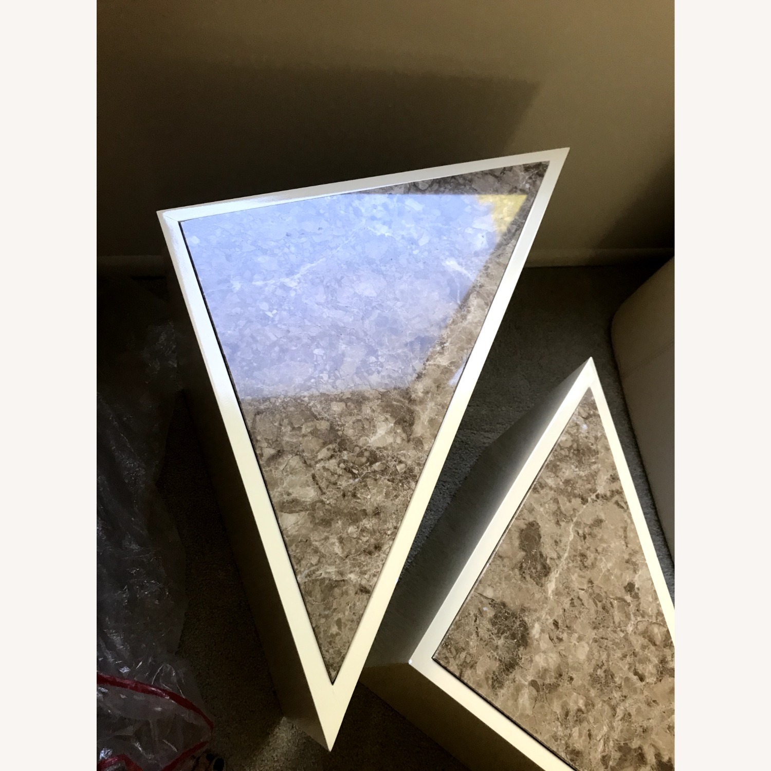 Custom made Lacquered End Tables With Marble Inset - image-2