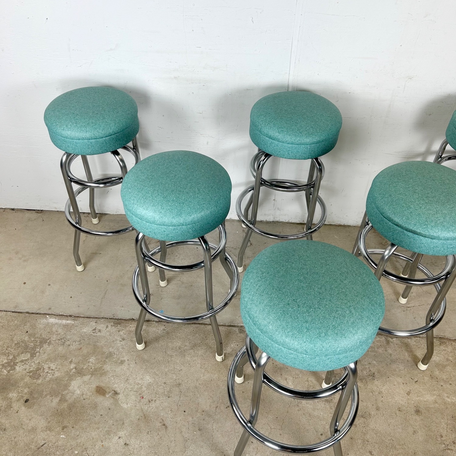 Vintage Modern Swivel Barstools- Set of Six - image-6