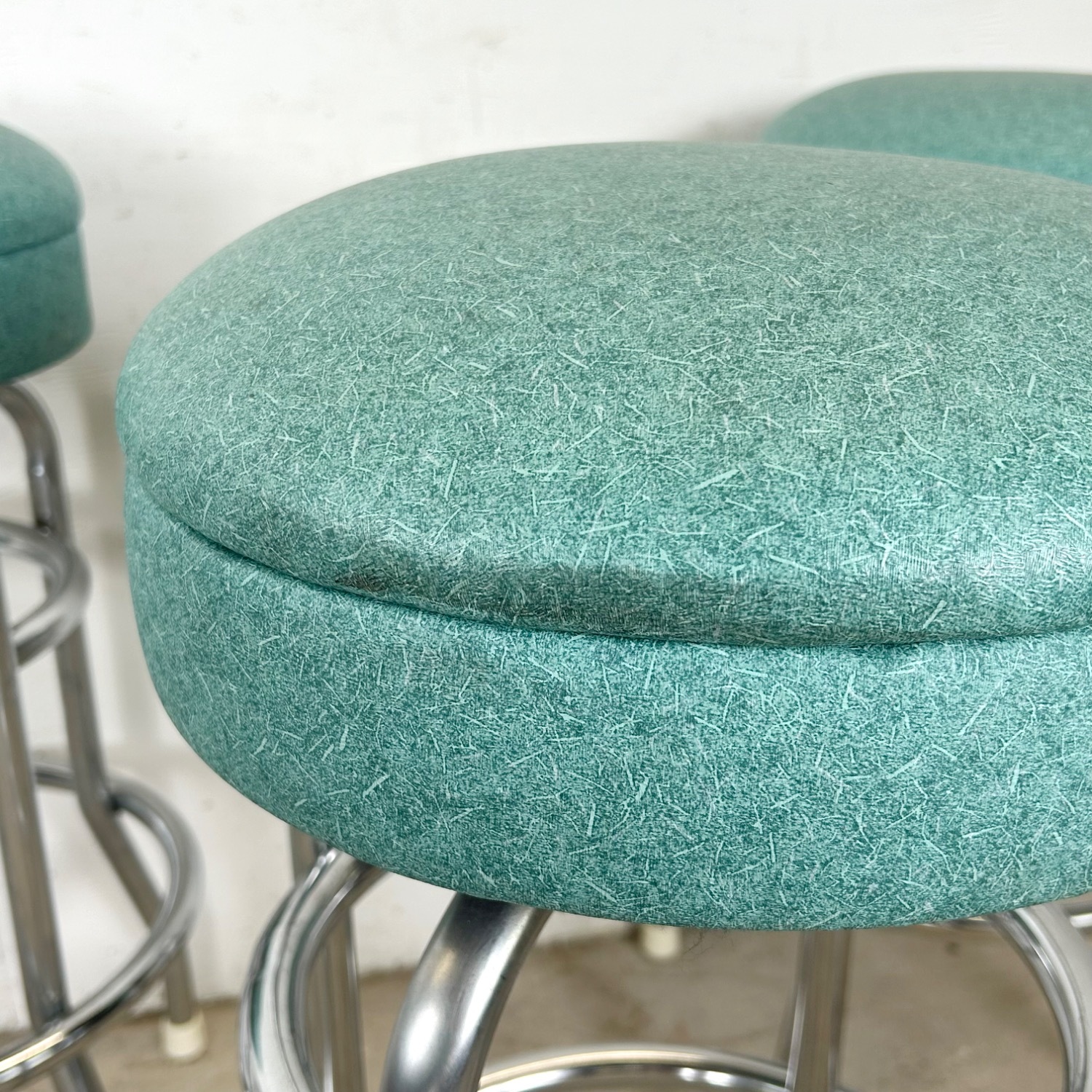 Vintage Modern Swivel Barstools- Set of Six - image-12