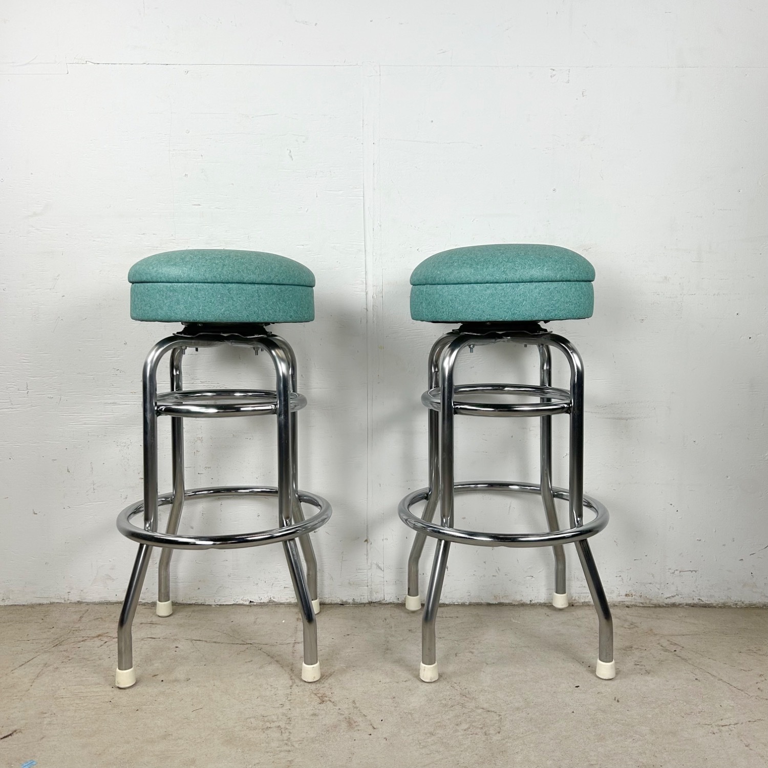 Vintage Modern Swivel Barstools- Set of Six - image-13