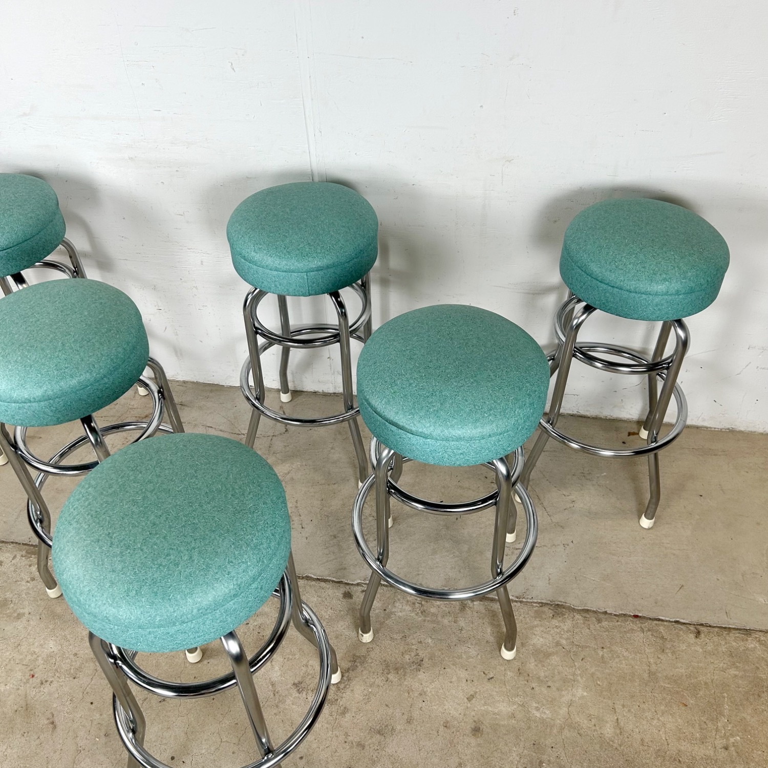 Vintage Modern Swivel Barstools- Set of Six - image-7