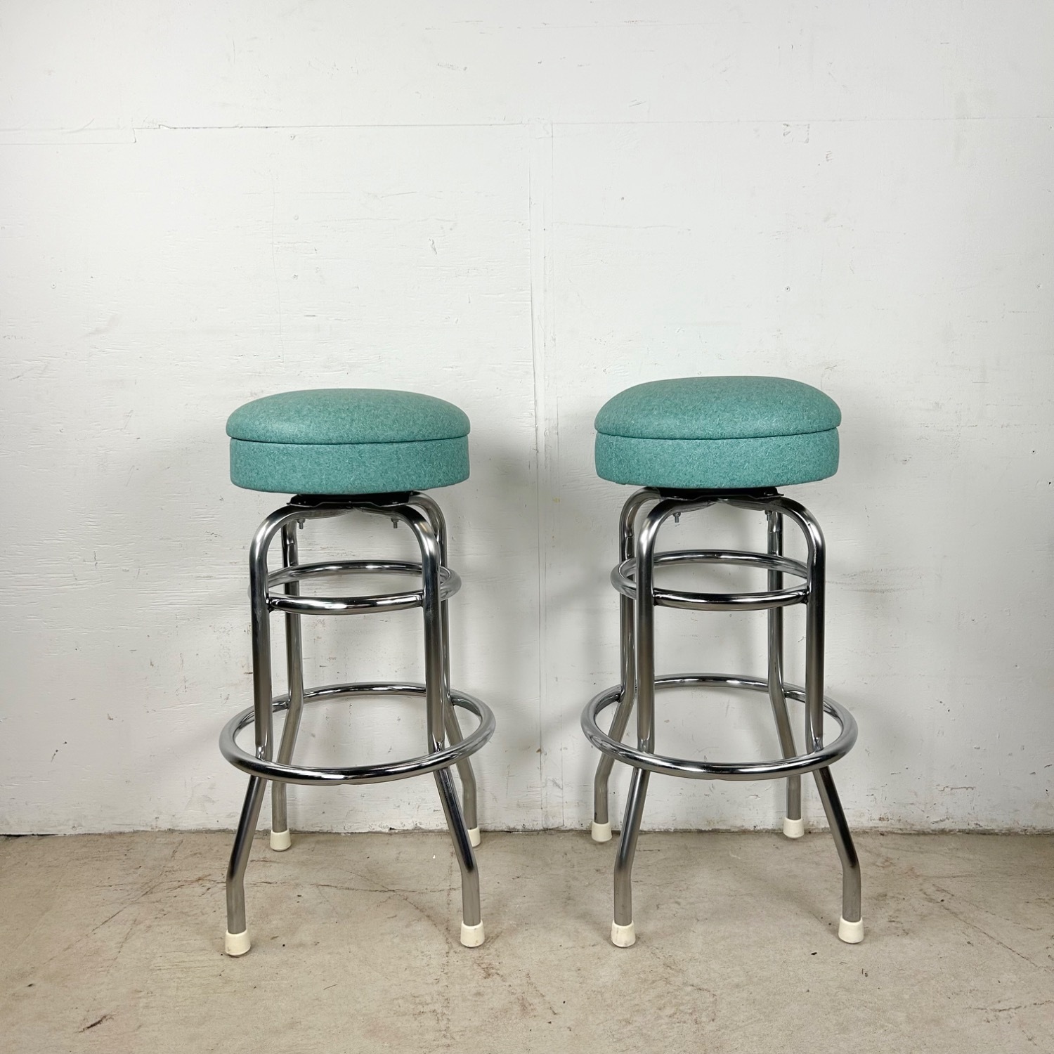 Vintage Modern Swivel Barstools- Set of Six - image-1