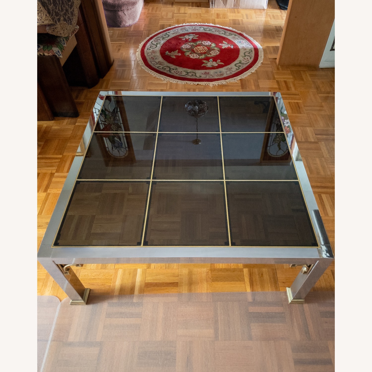 1970s Chrome & Glass Coffee Table - image-2