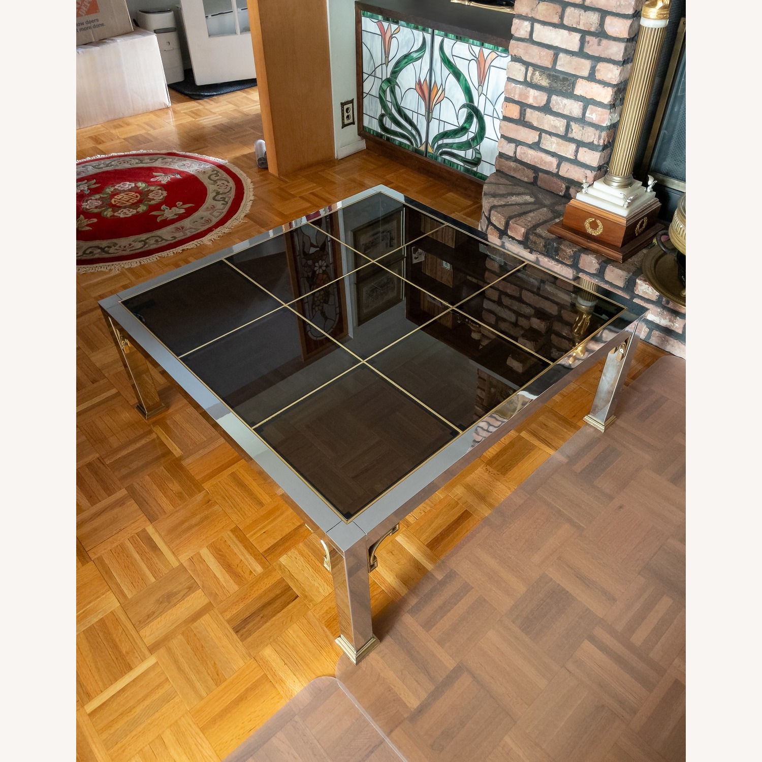 1970s Chrome & Glass Coffee Table - image-0