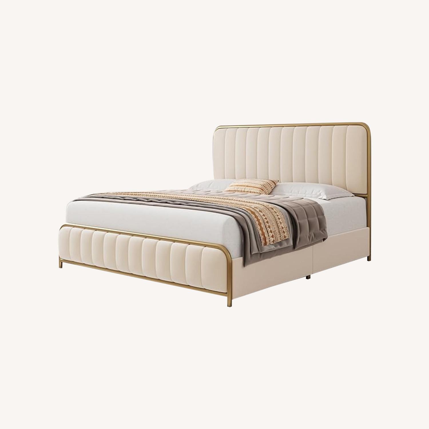 Full Size Bed Frame W 4 Storage Drawers - image-0