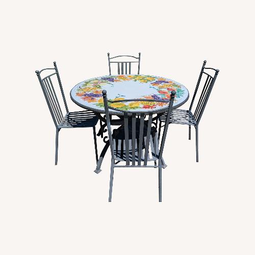 Used Handmade Sicilian Lava Stone Table & 4 Chairs for sale on AptDeco