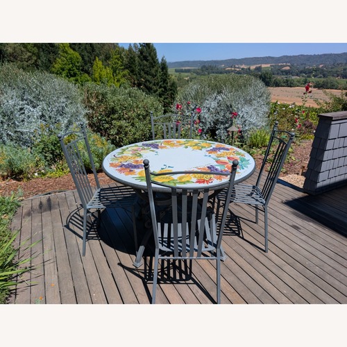 Used Handmade Sicilian Lava Stone Table & 4 Chairs for sale on AptDeco