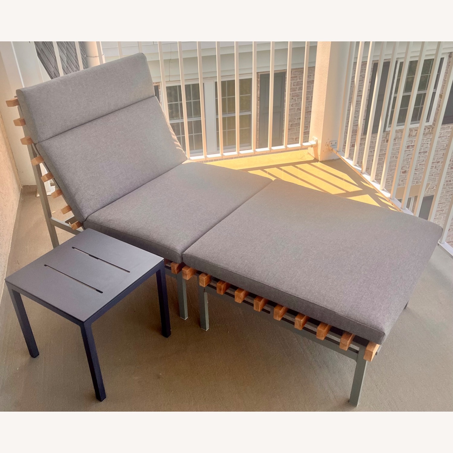 Blu Dot Perch Outdoor Lounger Chair and Ottoman - image-1