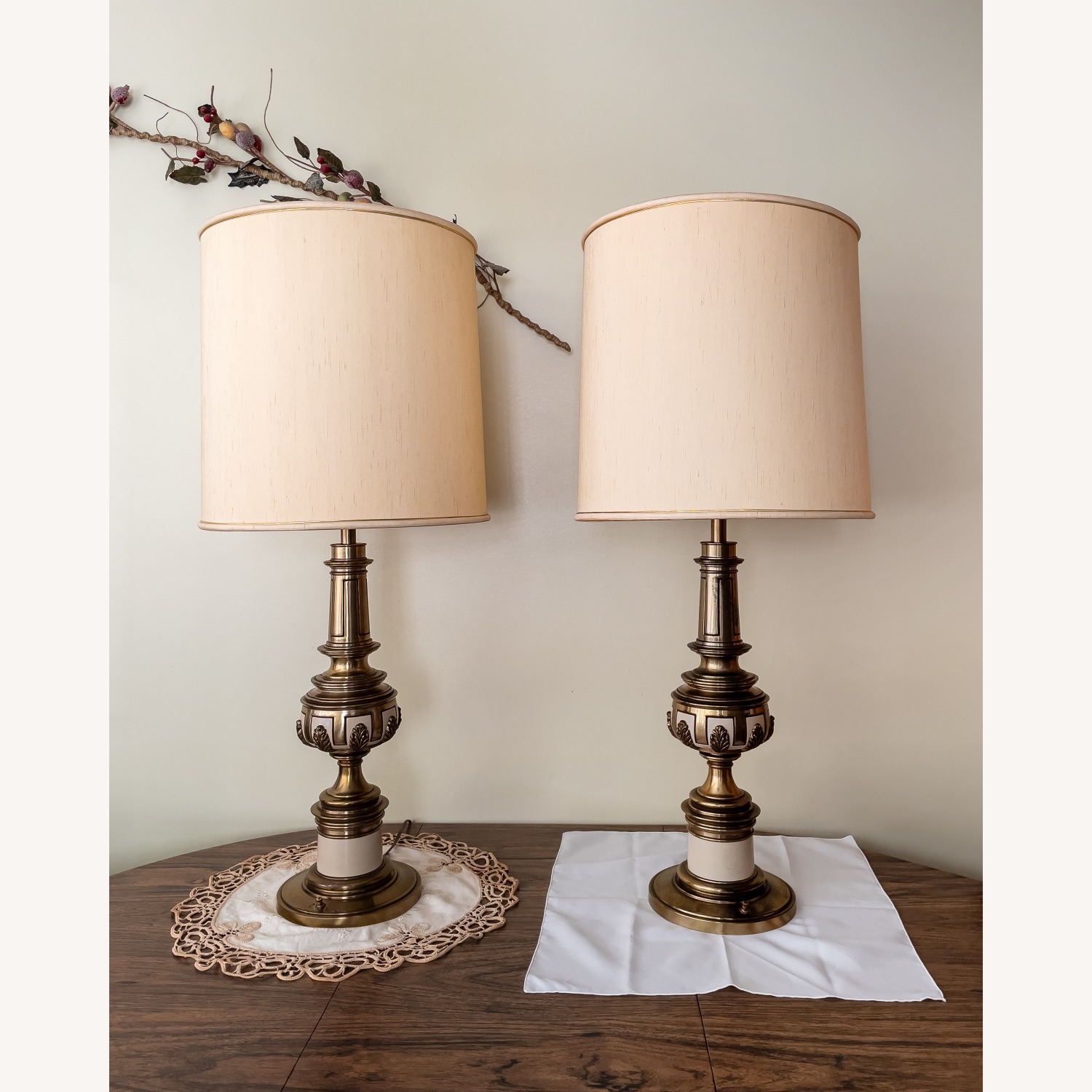 Vintage Brass Lamps, Set of 2 - image-1