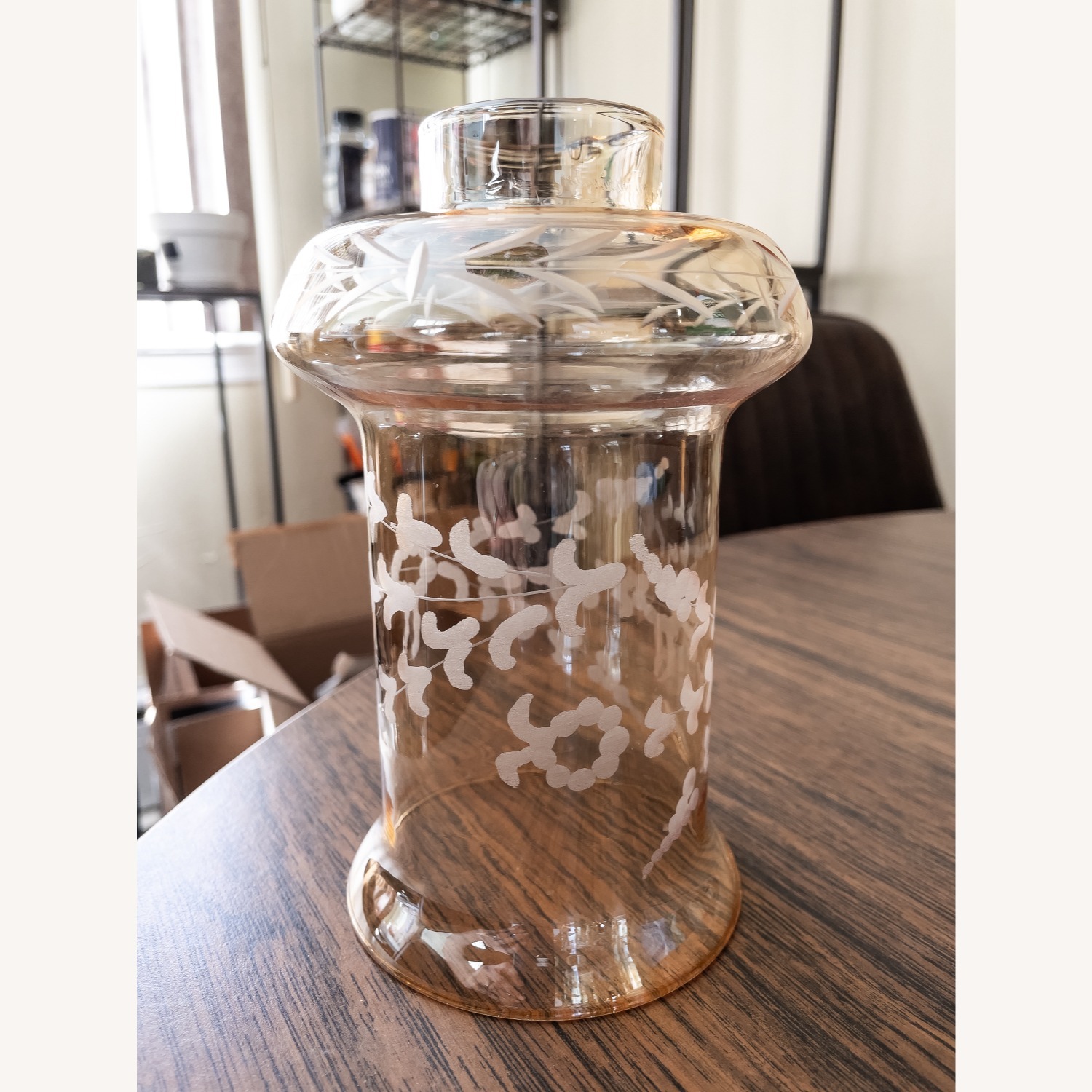 Vintage Ceramic & Brass Chandelier - image-7