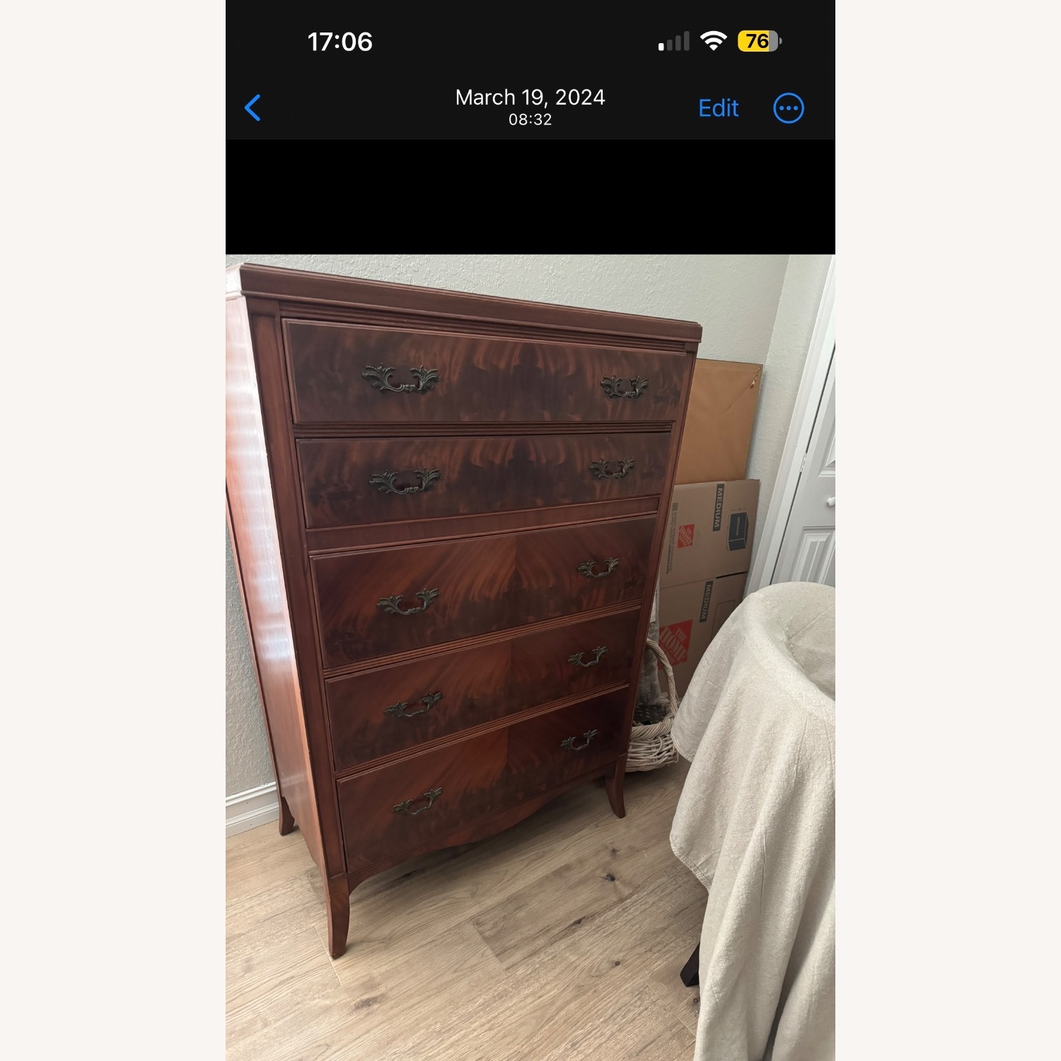 Antique Flame Mahogany Bachelors Chest - image-3