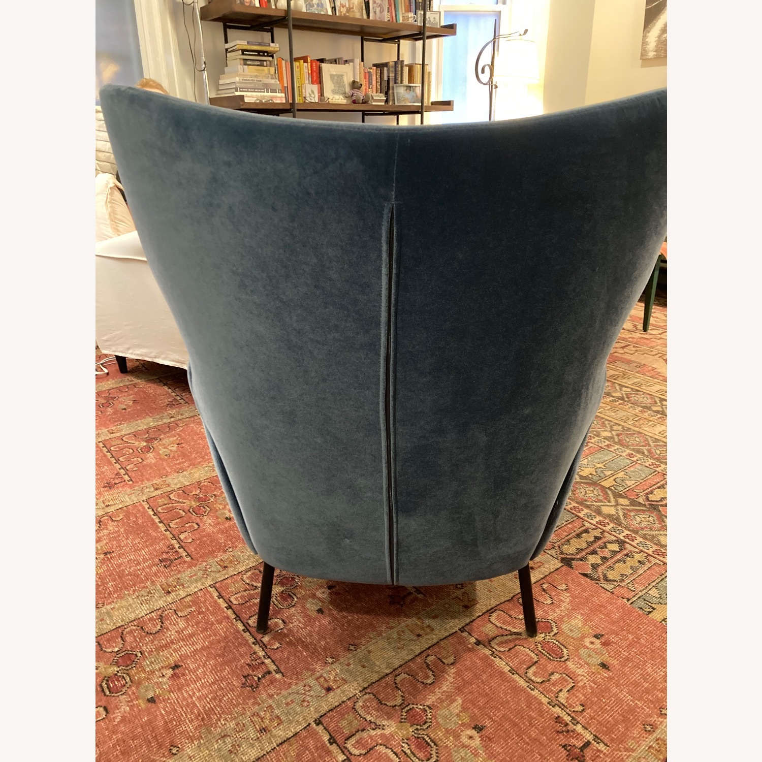 Alex Navy Blue Velvet Accent Chair - image-3