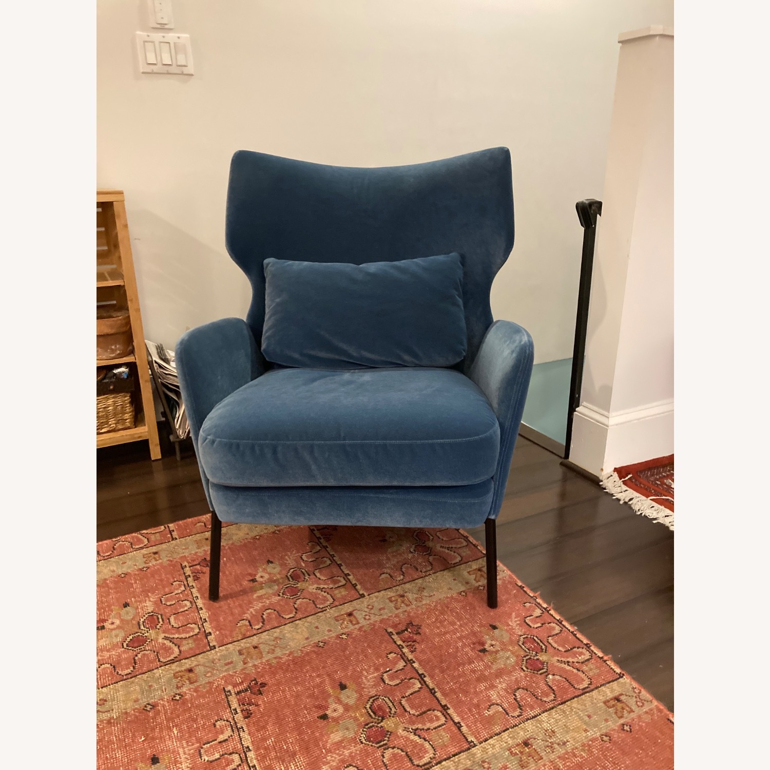 Alex Navy Blue Velvet Accent Chair - image-1