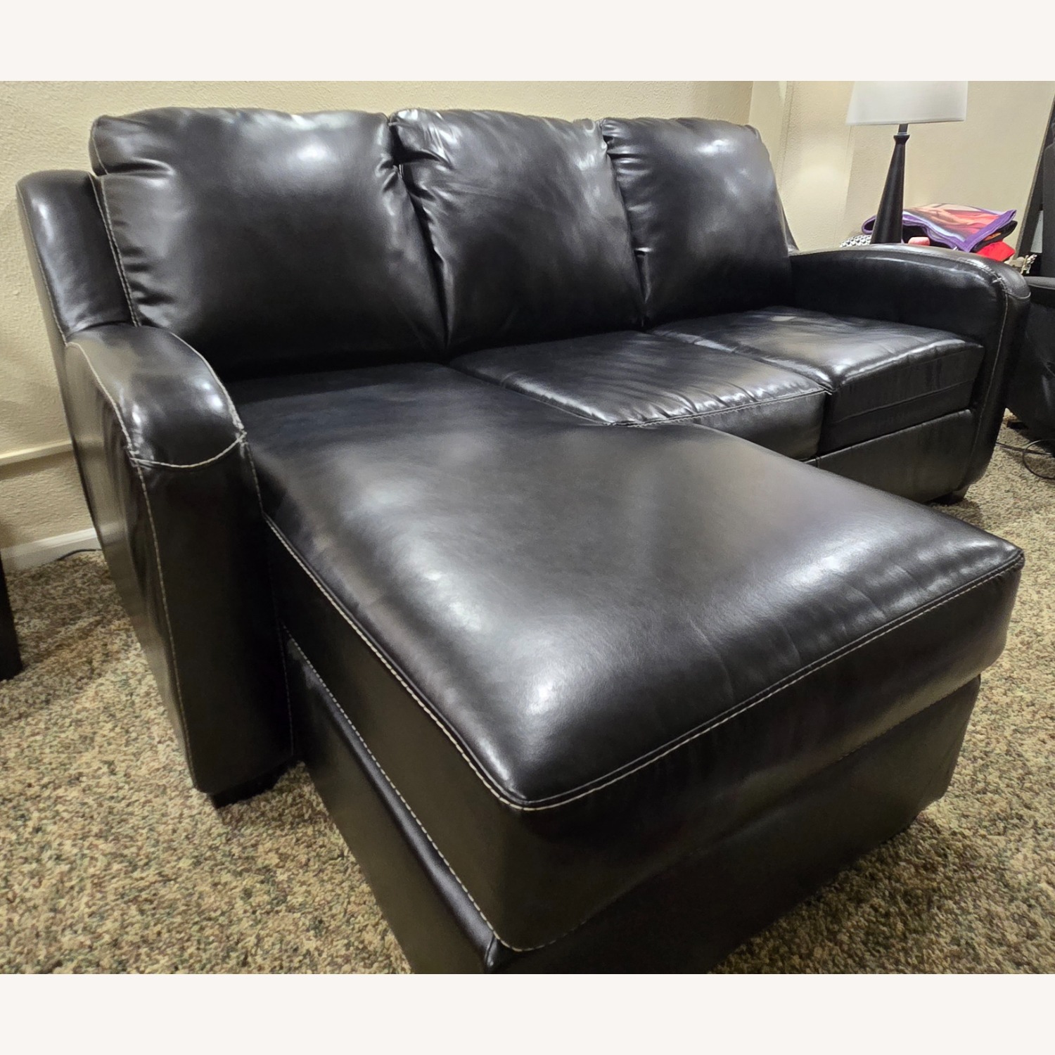 Ashley Devin Durablend Leather Sofa Chaise - image-6