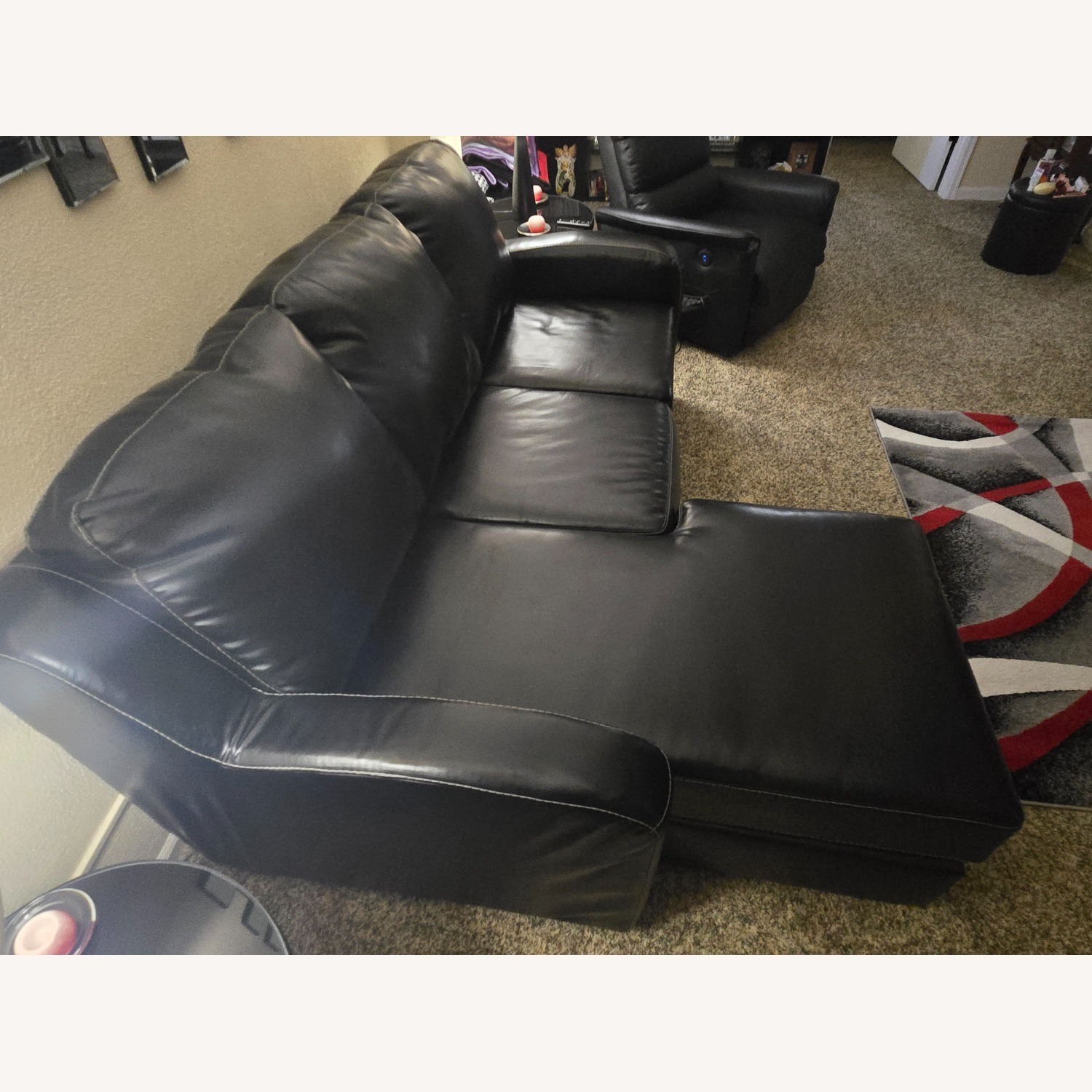 Ashley Devin Durablend Leather Sofa Chaise - image-9