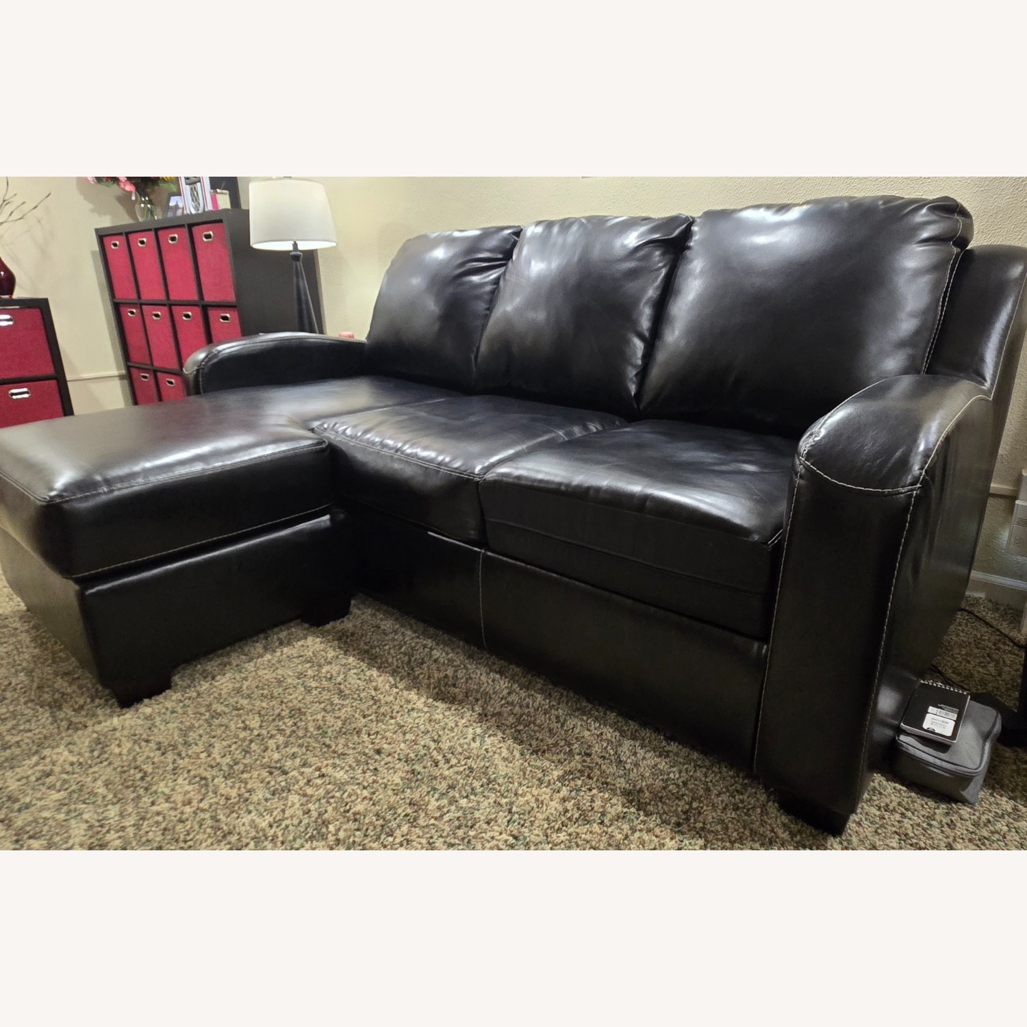 Ashley Devin Durablend Leather Sofa Chaise - image-5