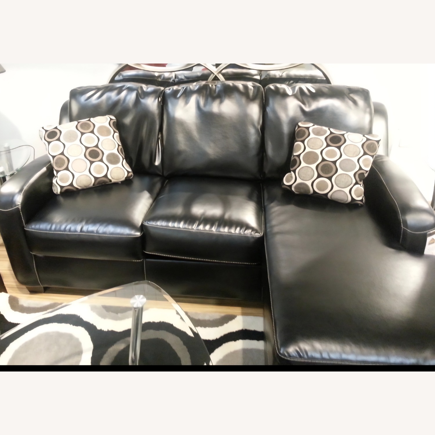 Ashley Devin Durablend Leather Sofa Chaise - image-1