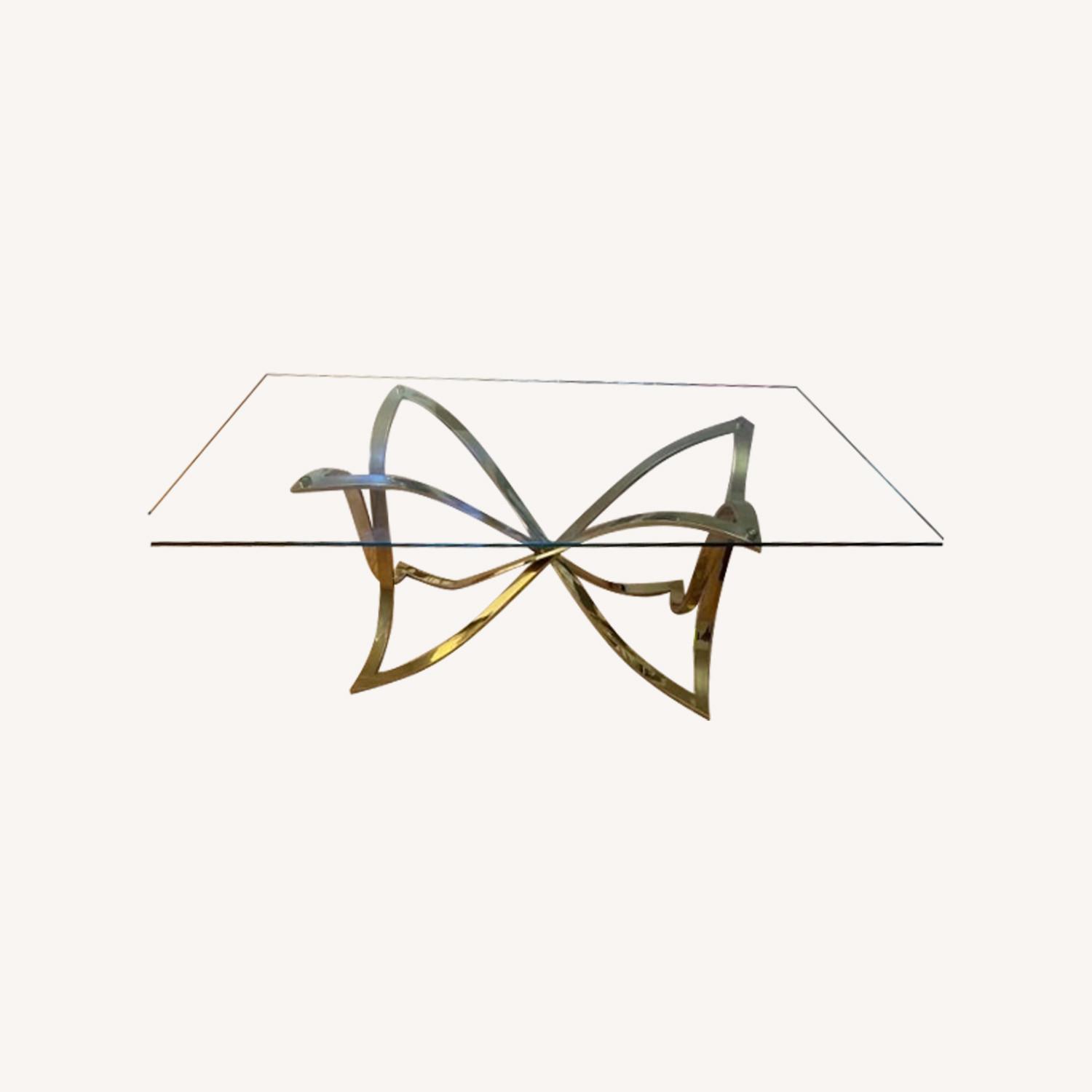 Modern Gold Base Glass Dining Table Seats 6–8 - image-0