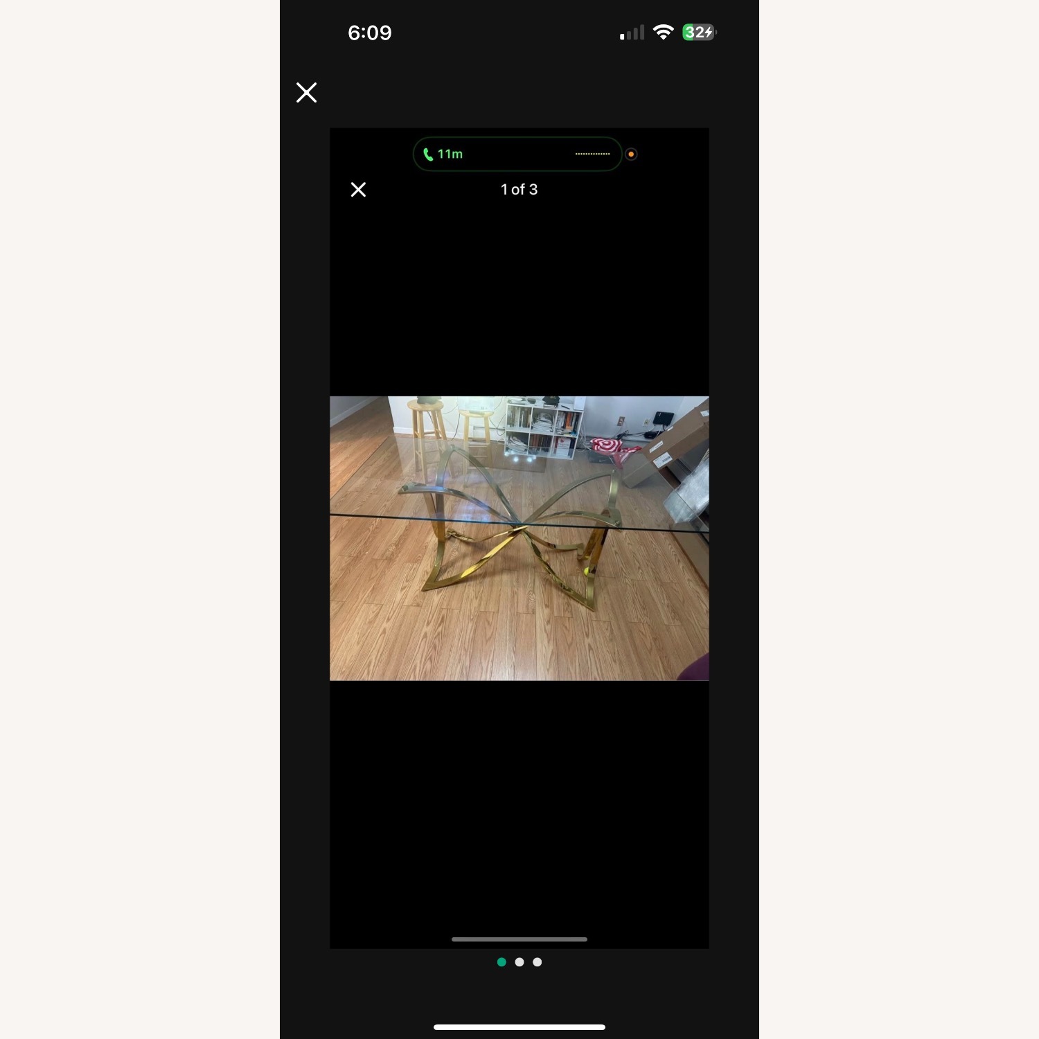 Modern Gold Base Glass Dining Table Seats 6–8 - image-1