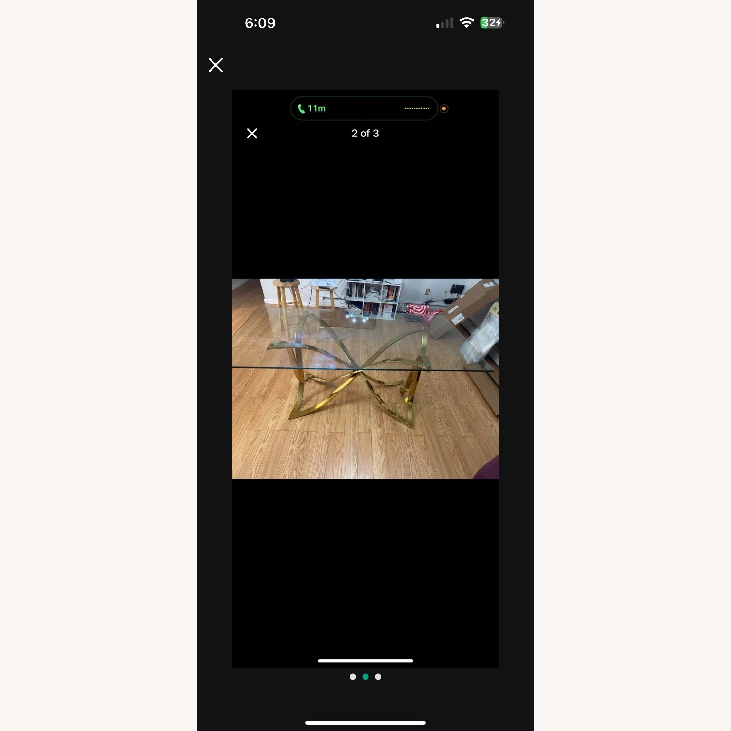 Modern Gold Base Glass Dining Table Seats 6–8 - image-3