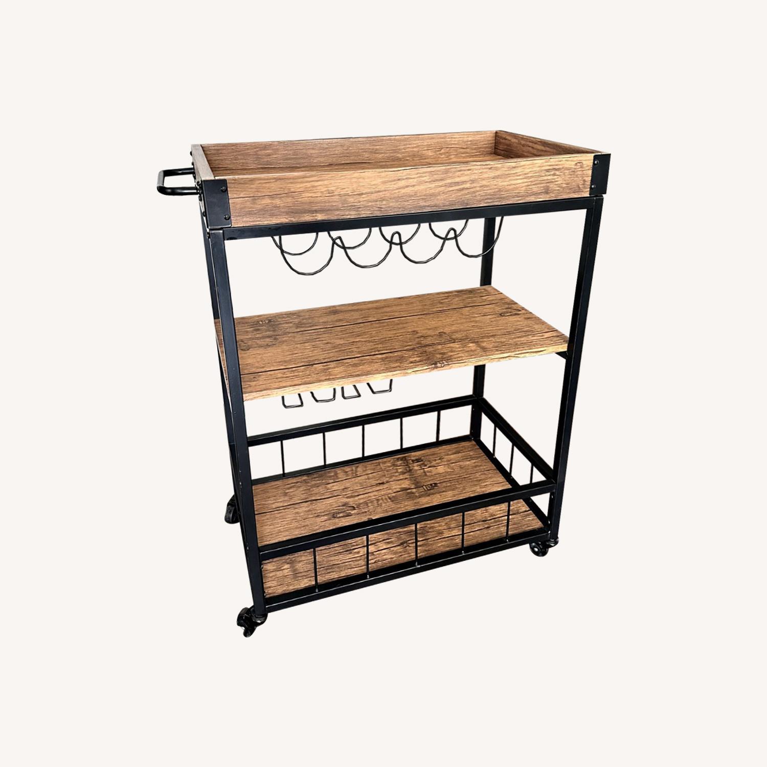 Vintage Style Wood/Metal Trolley - image-0