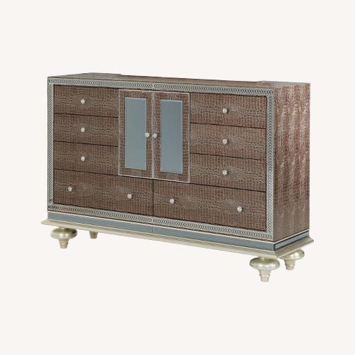 Used Michael Amini Brown Crystal Croc Dresser  for sale on AptDeco