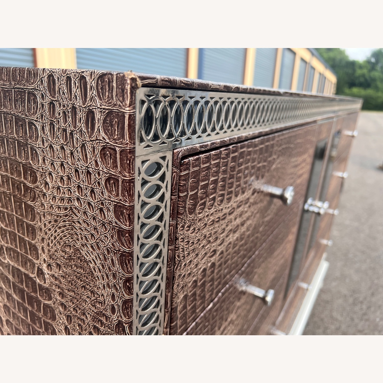 Michael Amini Brown Crystal Croc Dresser  - image-7