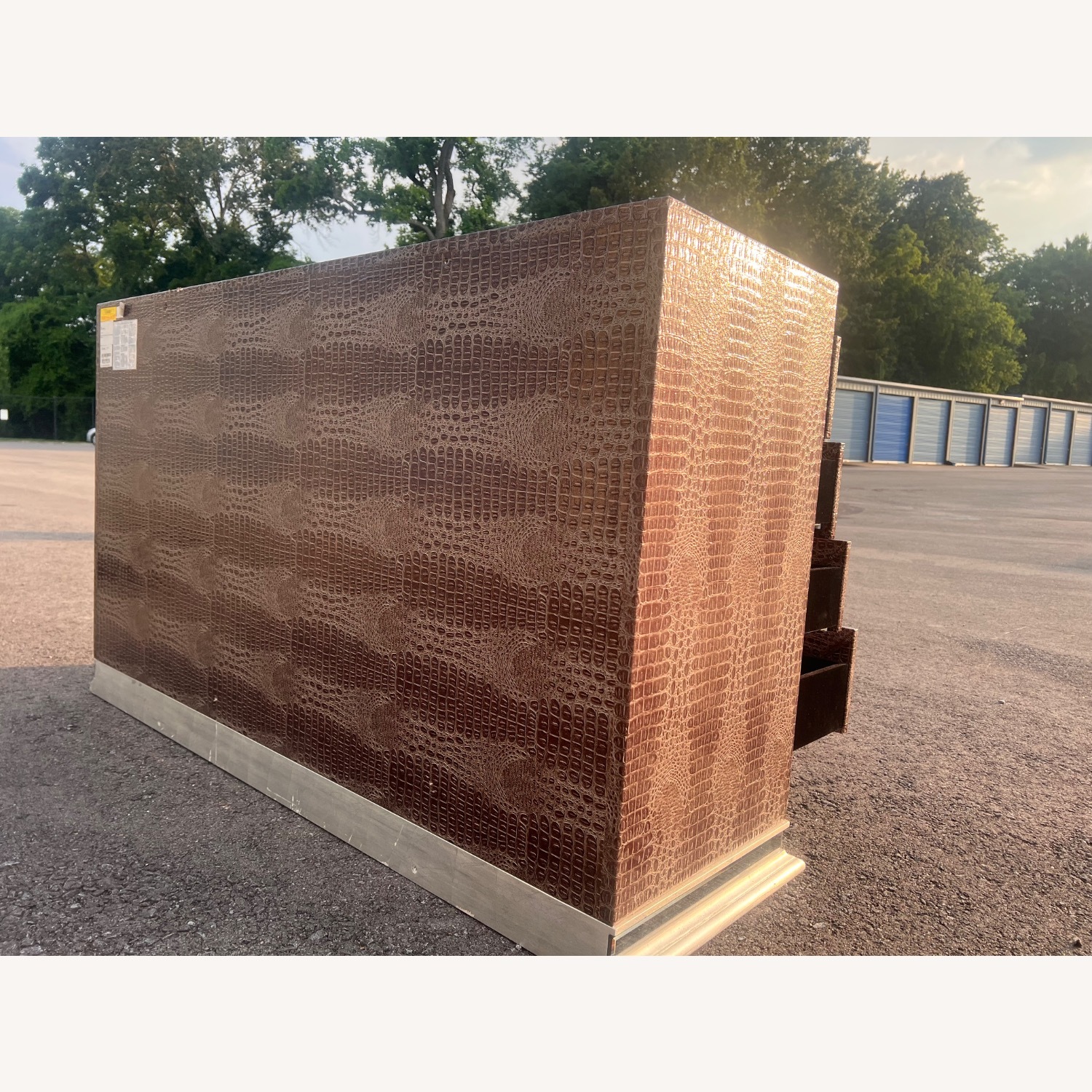 Michael Amini Brown Crystal Croc Dresser  - image-6