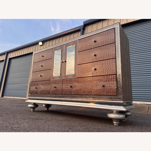 Used Michael Amini Brown Crystal Croc Dresser  for sale on AptDeco