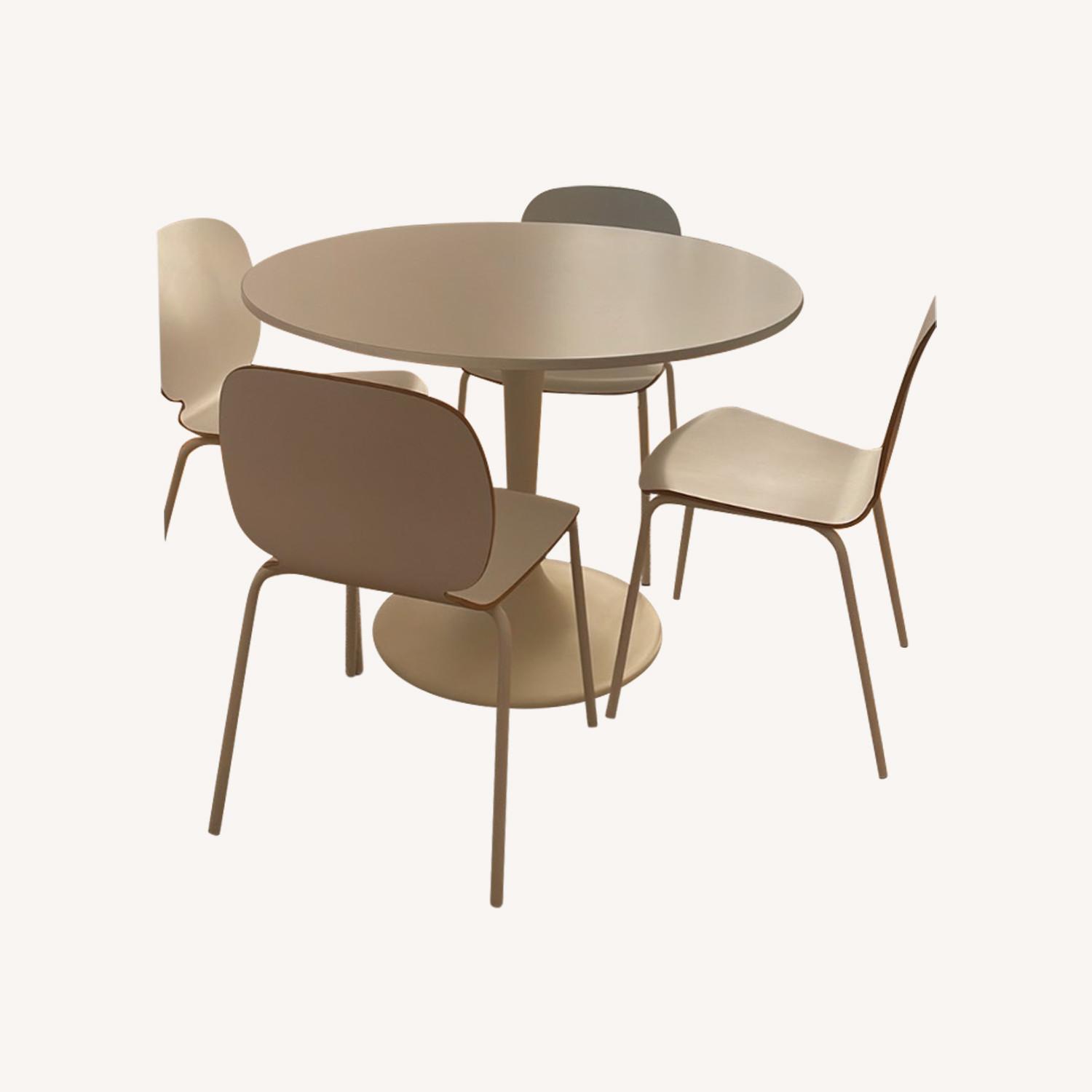 IKEA Docksta White Dining Table With Chairs - image-0