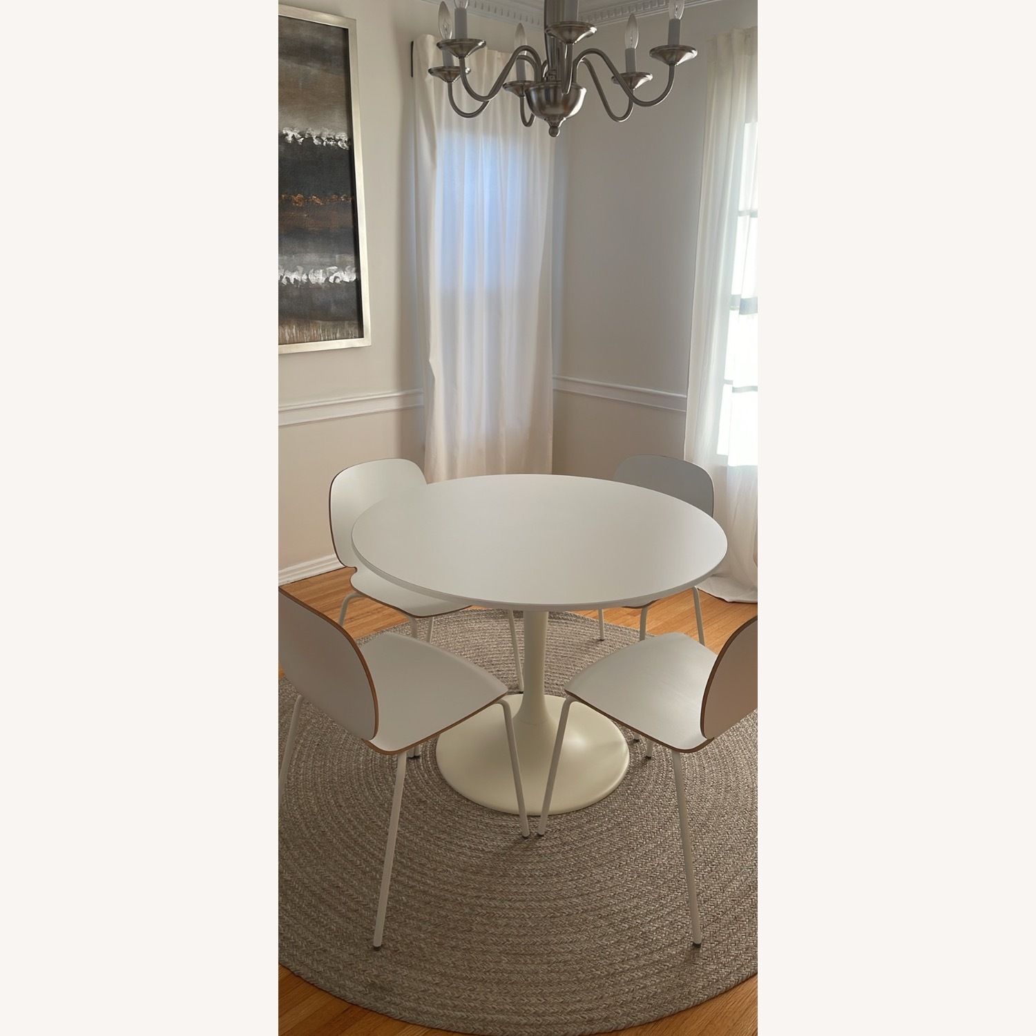 IKEA Docksta White Dining Table With Chairs - image-2